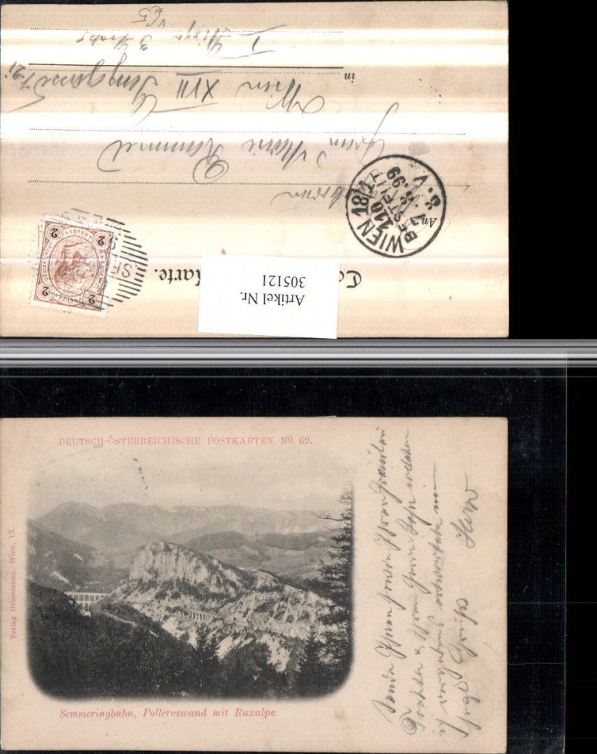 305121,Semmeringbahn Polleroswand Viadukt Rax Bergkulisse Deutsch-Österreichische Postkarte 59