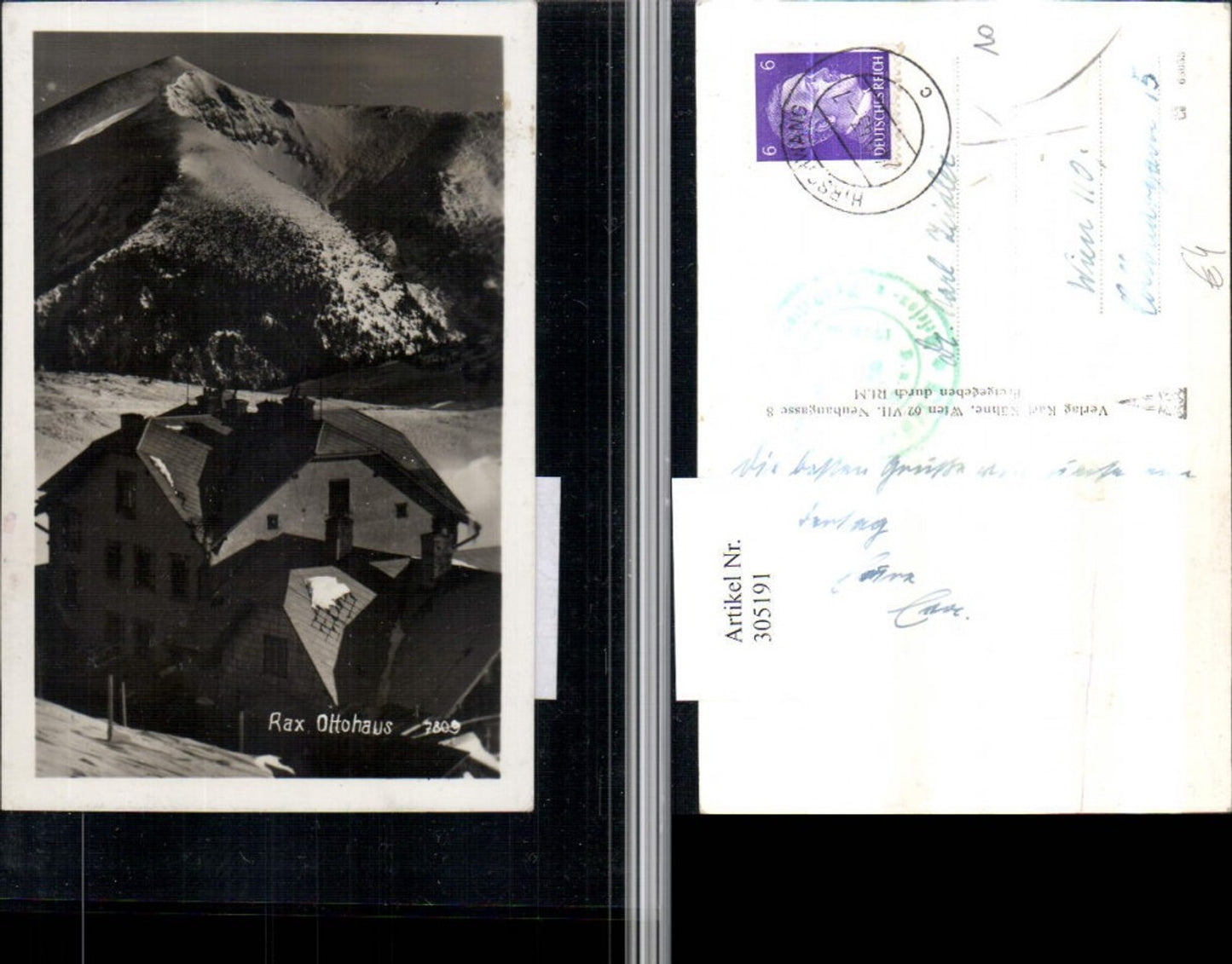 305191,Rax Ottohaus Berghütte b. Reichenau Bergkulisse Winterbild