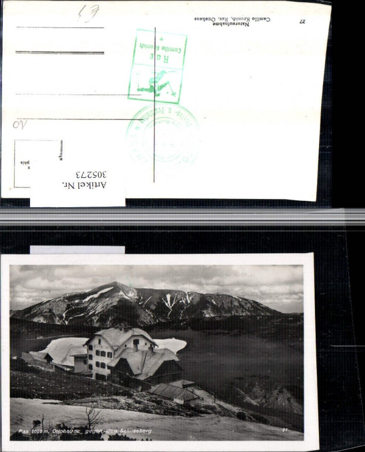 305273,Rax Ottohaus Berghütte geg. Schneeberg b. Reichenau Bergkulisse