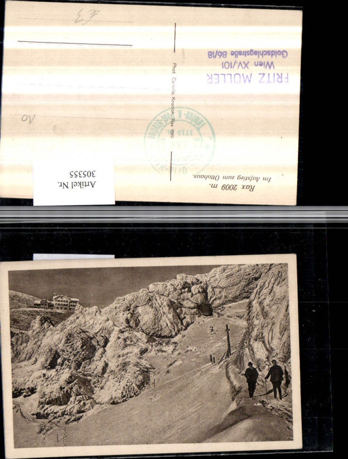 305355,Rax Im Aufstieg zum Ottohaus Berghütte b. Reichenau Törlweg Winterbild