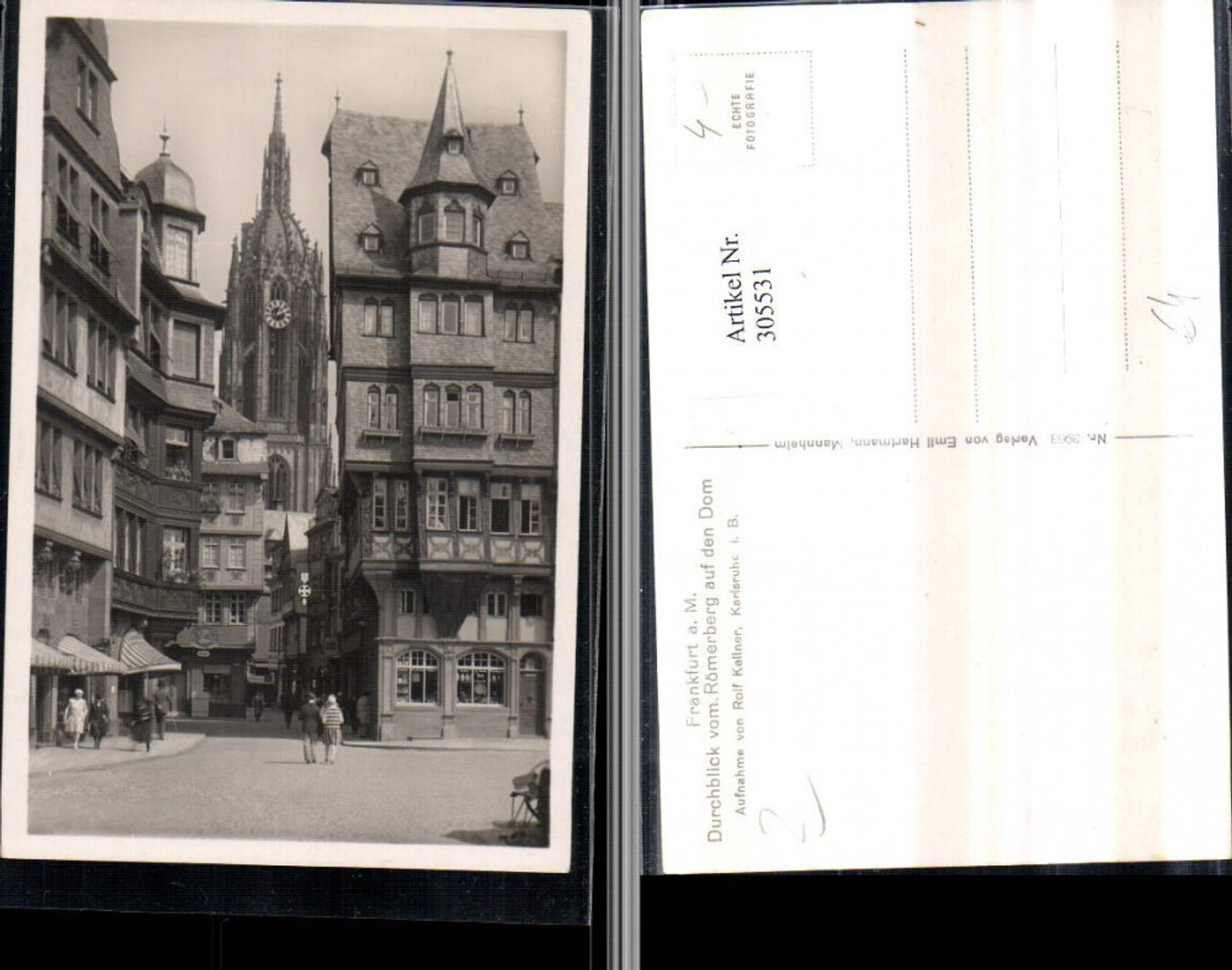 305531,Frankfurt am Main Durchblick vom Römerberg auf Dom Straßenansicht