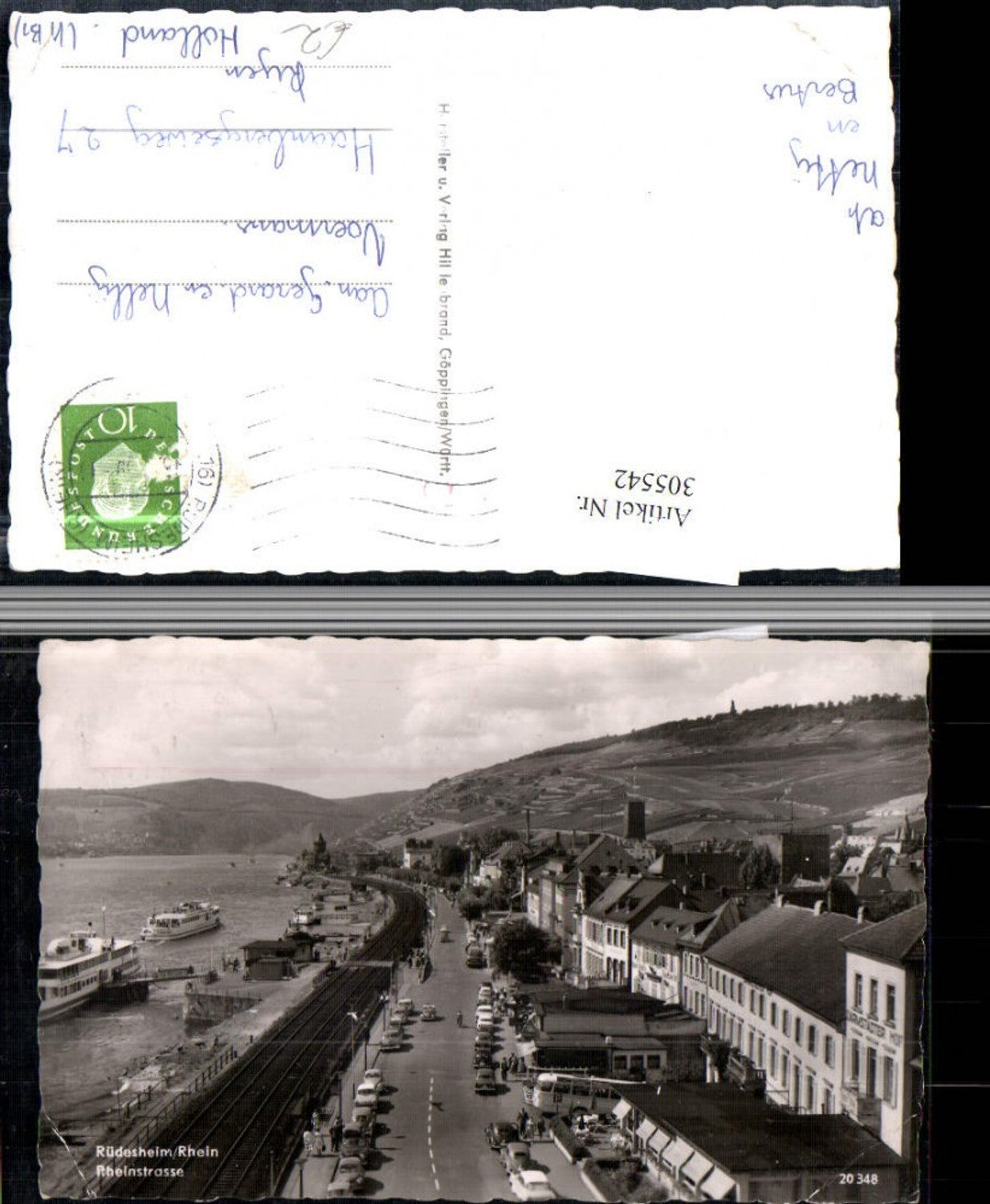 305542,Rüdesheim am Rhein Teilansicht Rheinstraße Schiff