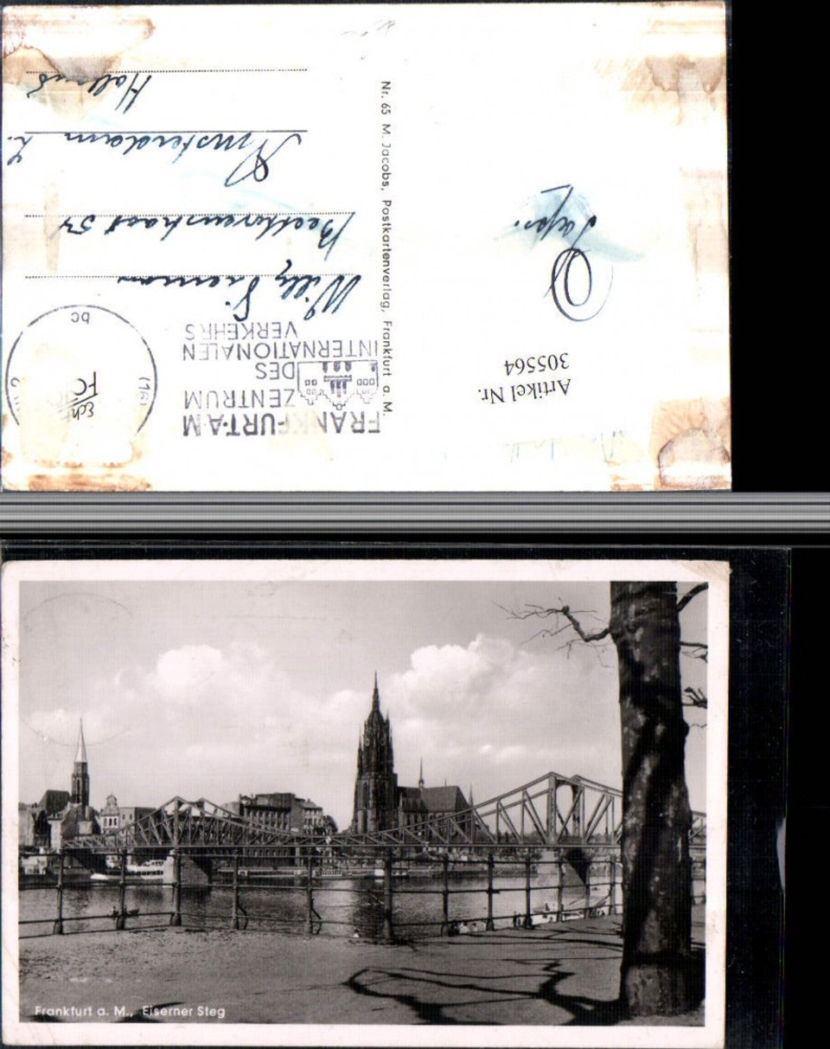 305564,Frankfurt am Main Teilansicht Eiserner Steg Kirche Dom