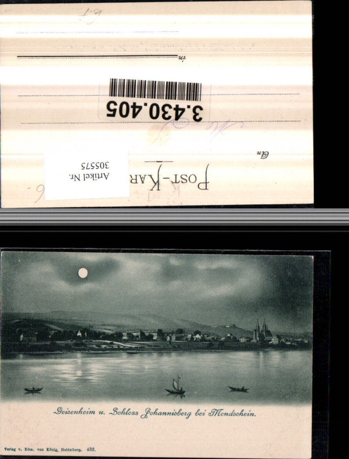 305575,Geisenheim u. Schloss Johannisberg b. Mondschein