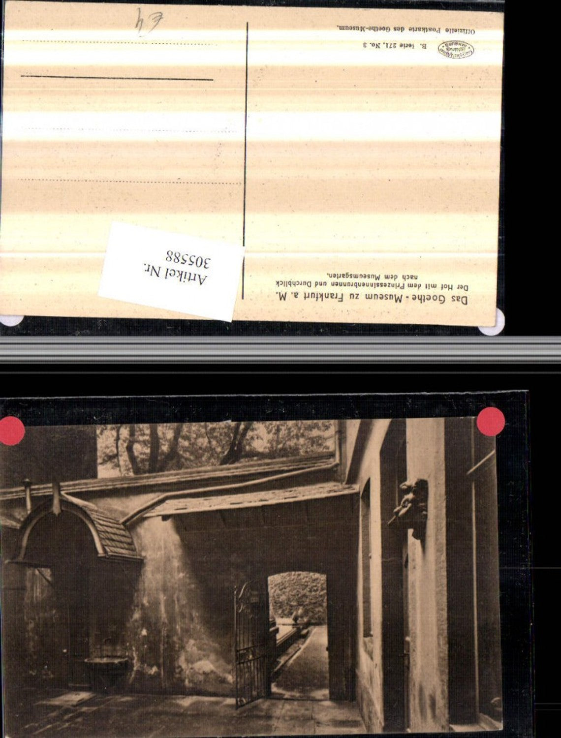 305588,Frankfurt am Main Goethe-Museum Hof m. Prinzessinnenbrunnen Brunnen