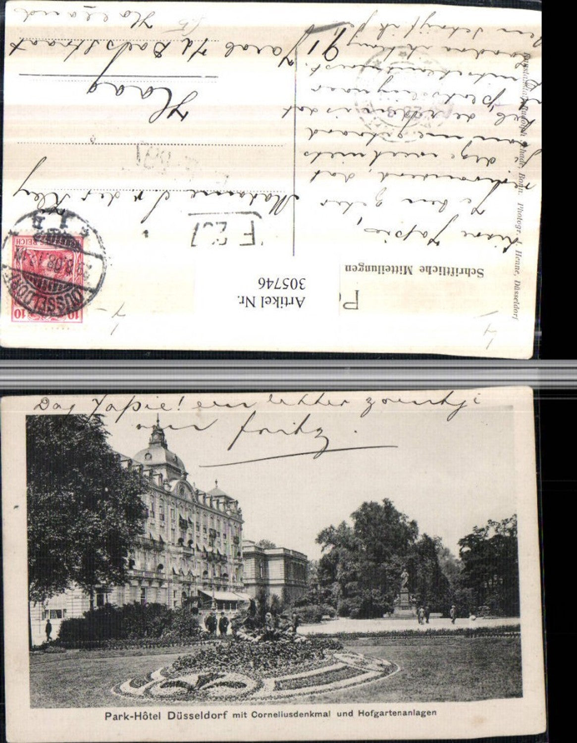 305746,Düsseldorf Park-Hotel m. Cornelius-Denkmal u. Hofgartenanlagen