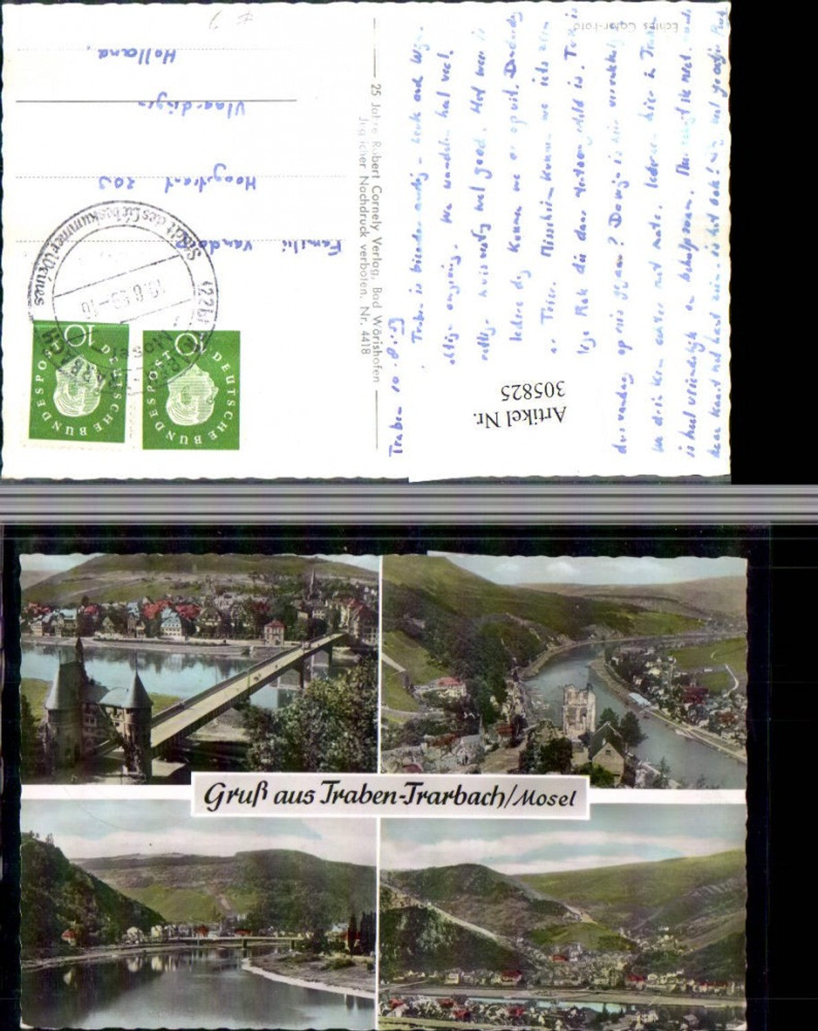305825,Gruß aus Traben-Trarbach an d. Mosel Totale Brücke Mehrbildkarte