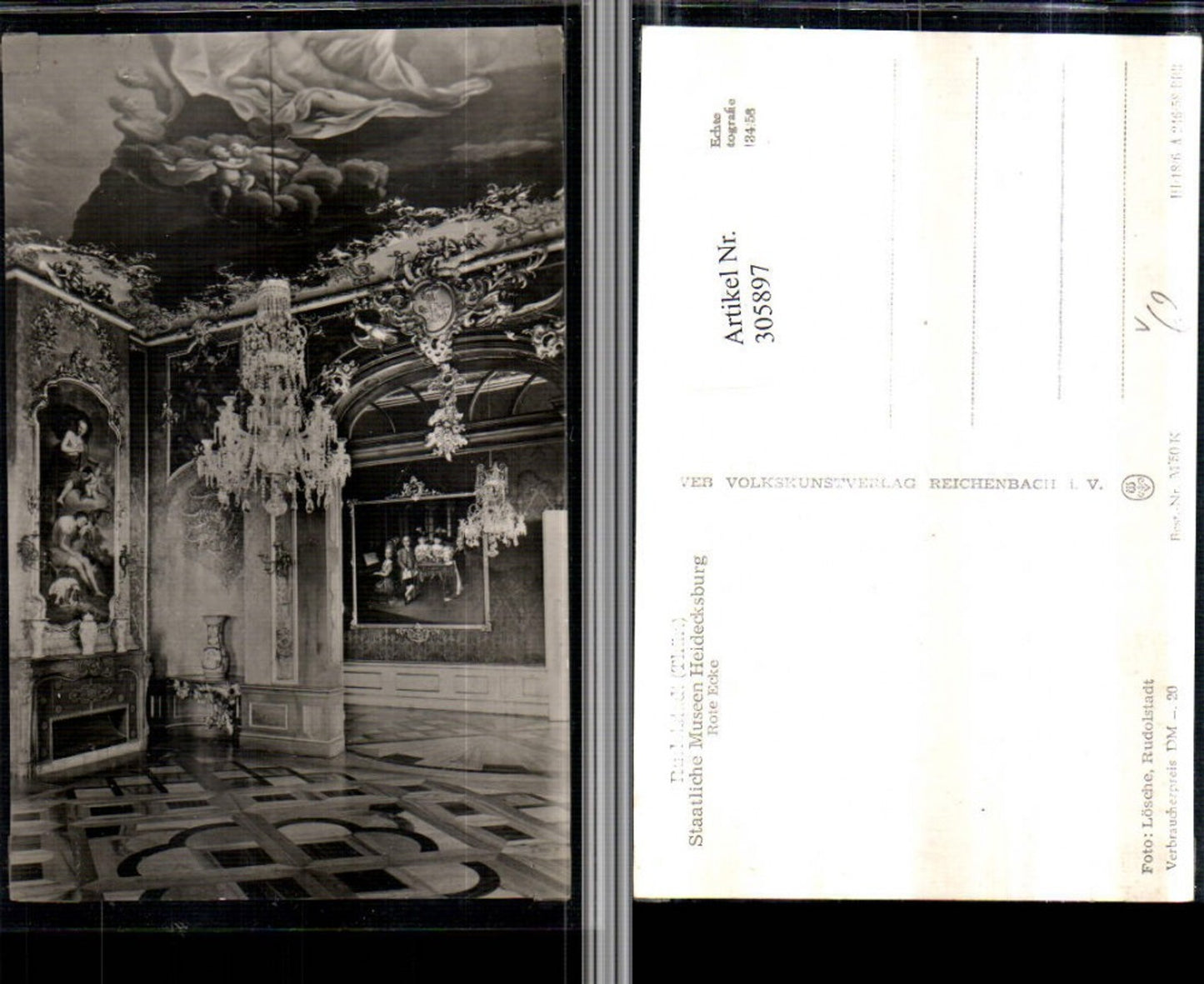 305897, Rudolstadt Heidecksburg Rote Ecke Interior view Ceiling painting pub VEB