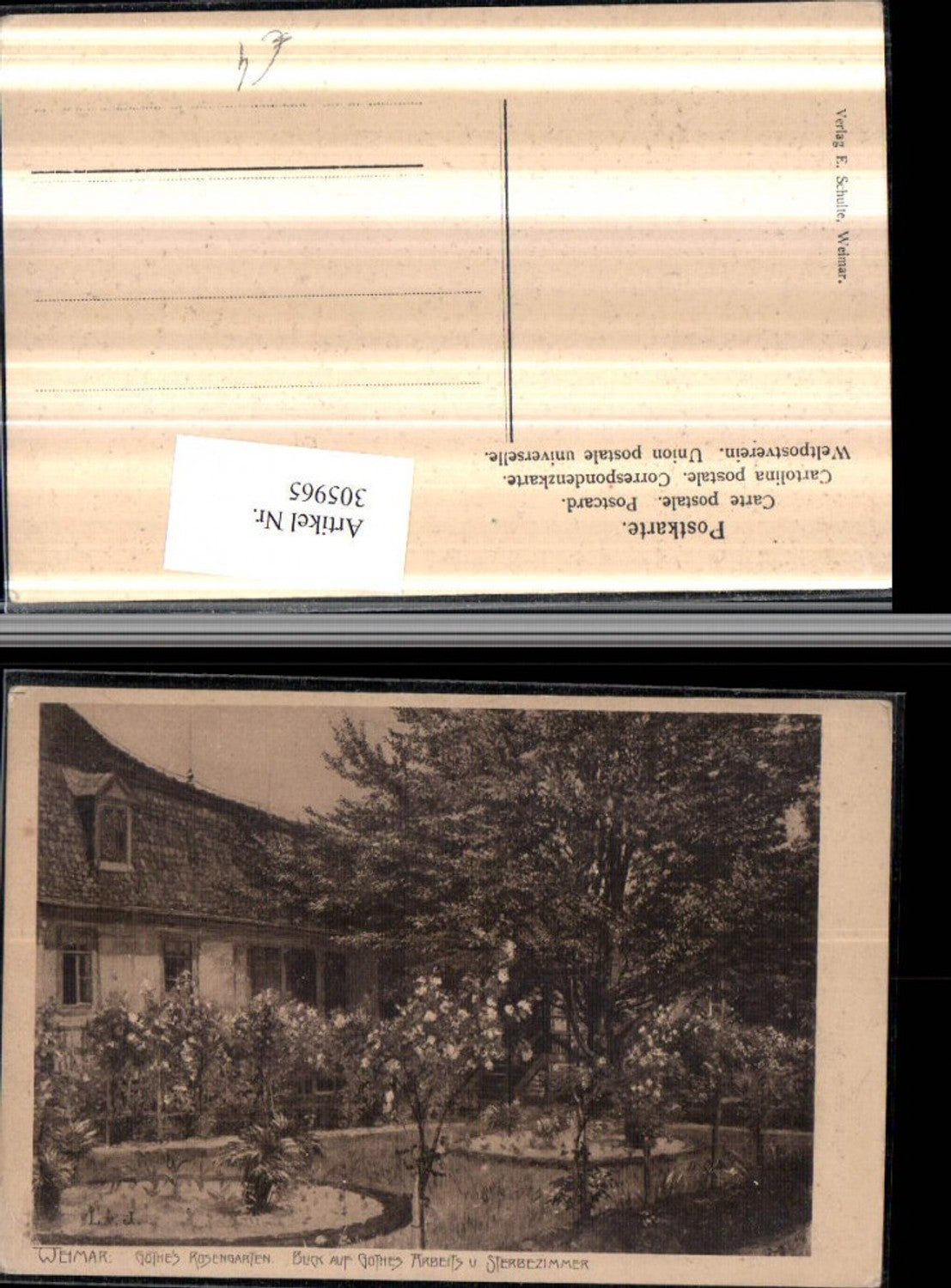 305965,Weimar Goethes Rosengarten m. Arbeits- u. Sterbezimmer