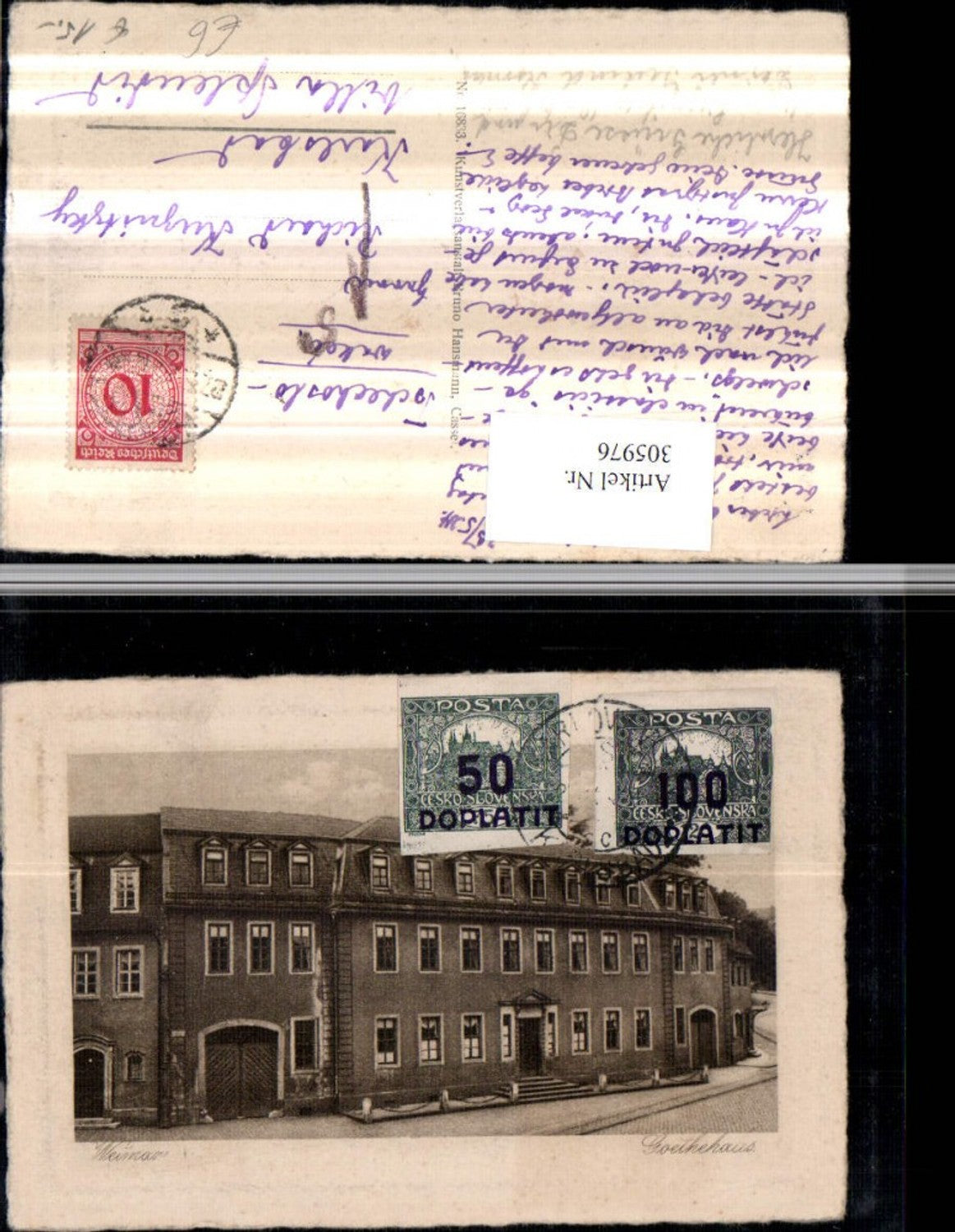305976, Weimar Goethe House Embossed Passepartout
