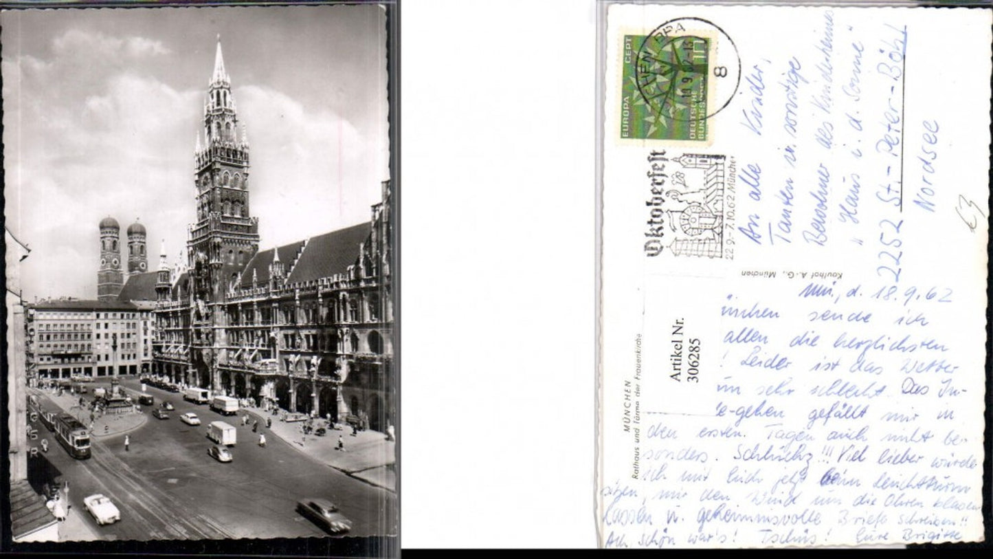 306285,München Rathaus u. Türme der Frauenkirche