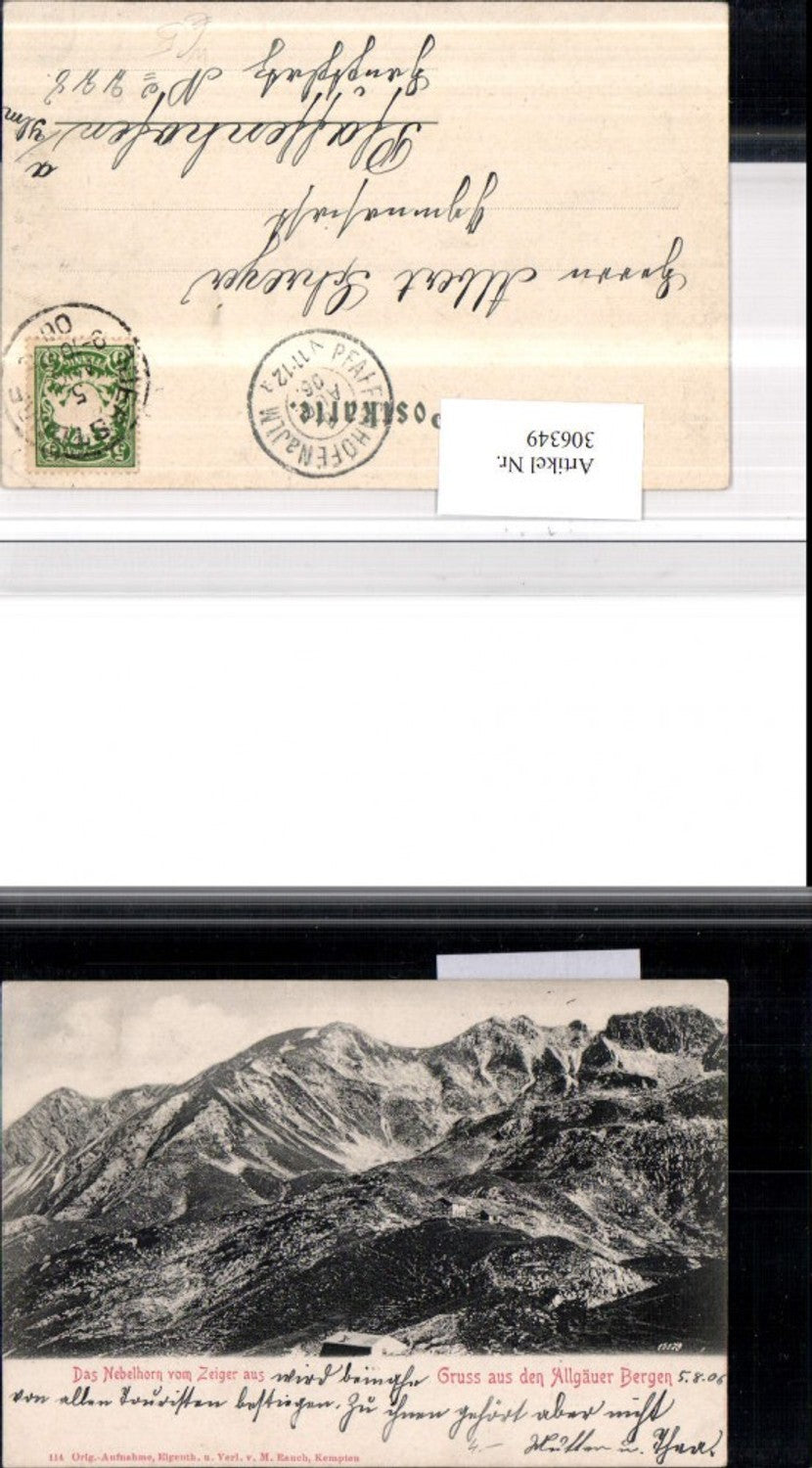 306349,Gruß aus d. Allgäuer Bergen Nebelhorn vom Zeiger aus b. Bad Hindelang Bergkulisse