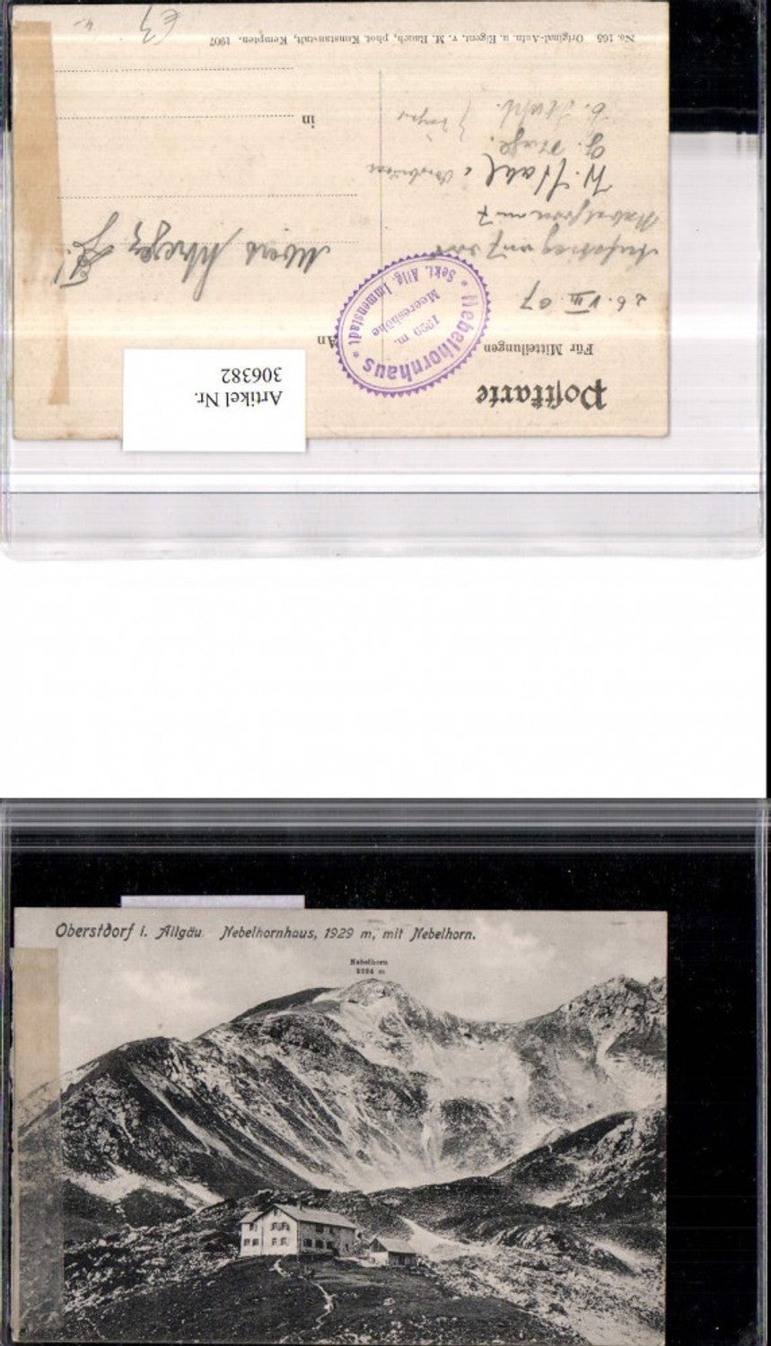 306382,Oberstdorf im Allgäu Nebelhornhaus Berghütte m. Nebelhorn Bergkulisse