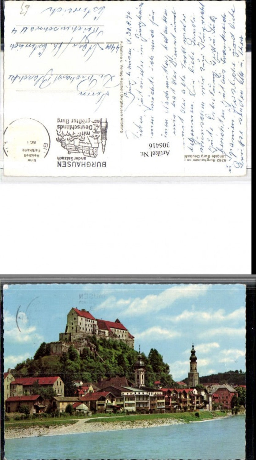 306416,Burghausen an d. Salzach Teilansicht m. Burg