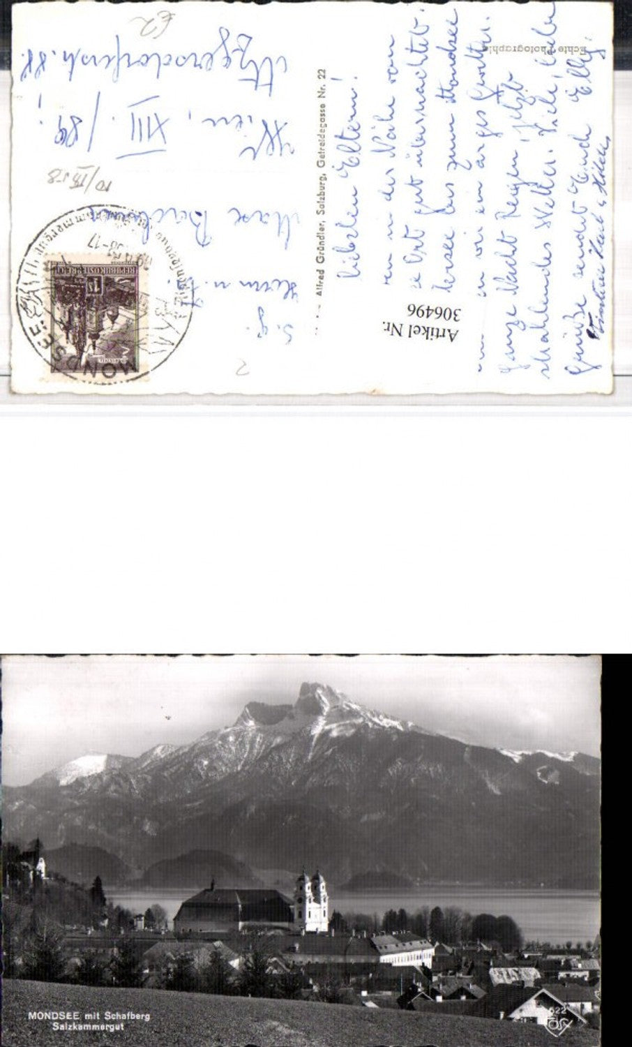 306496,Mondsee Teilansicht Kloster m. Schafberg Bergkulisse pub Cosy 622