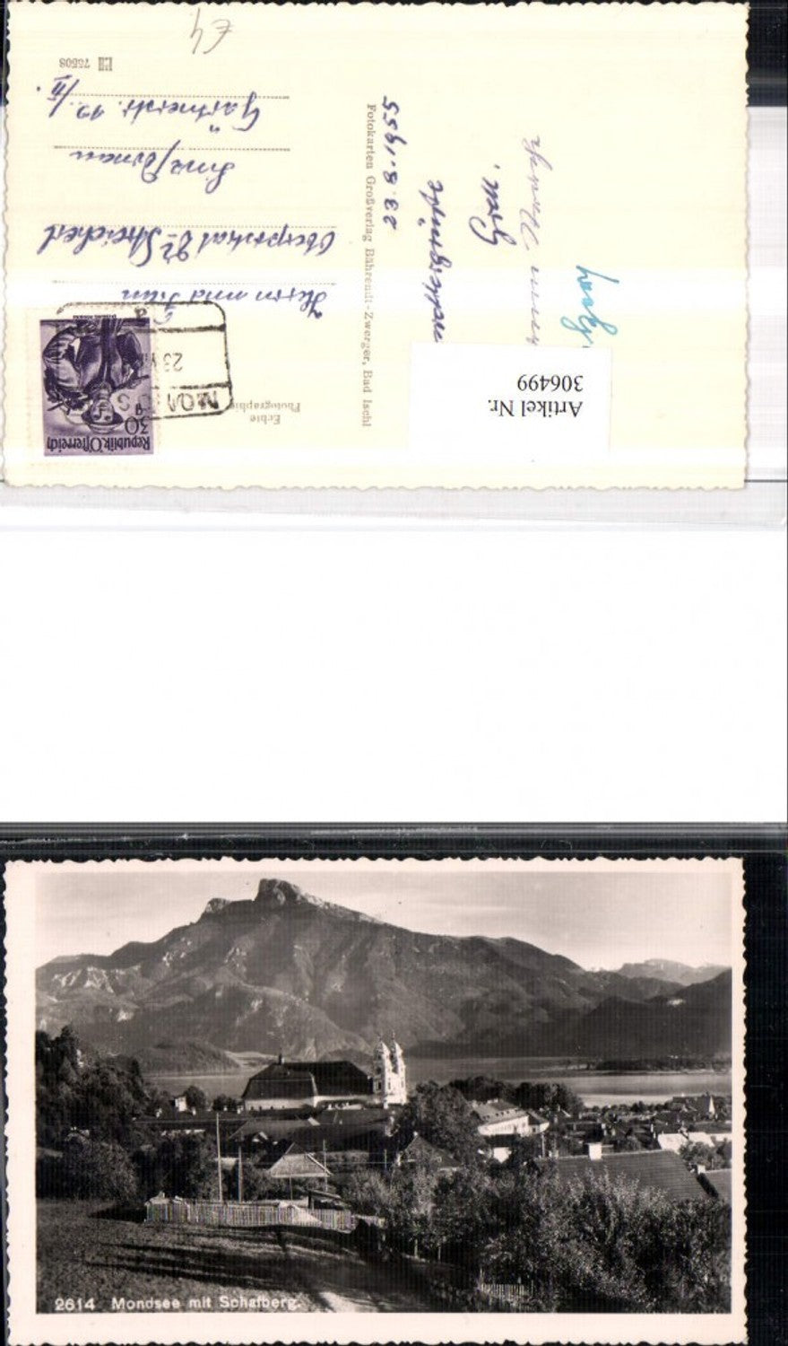 306499,Mondsee Kloster m. Schafberg Bergkulisse