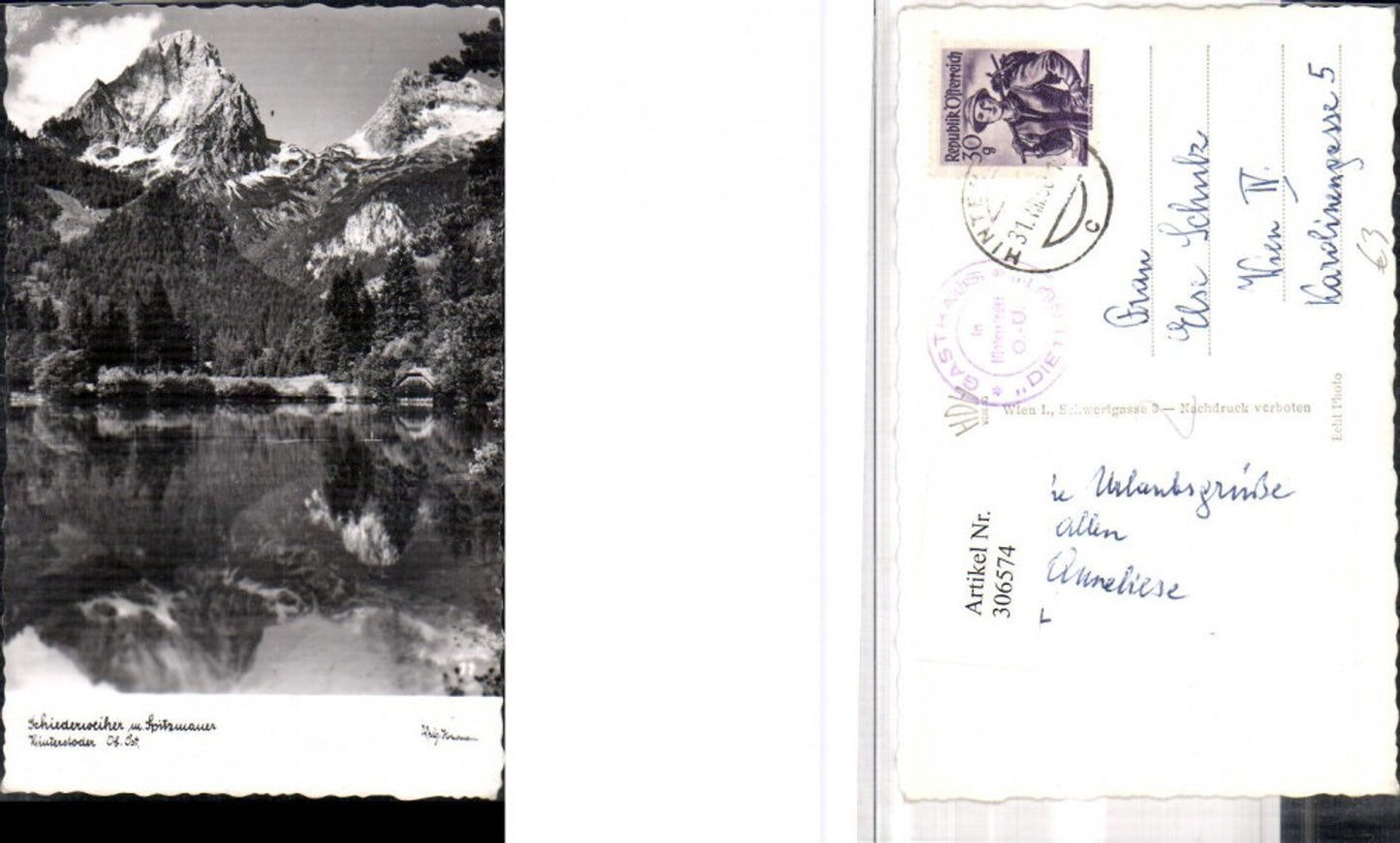 306574,Hinterstoder Schiederweiher m. Spitzmauer Bergkulisse