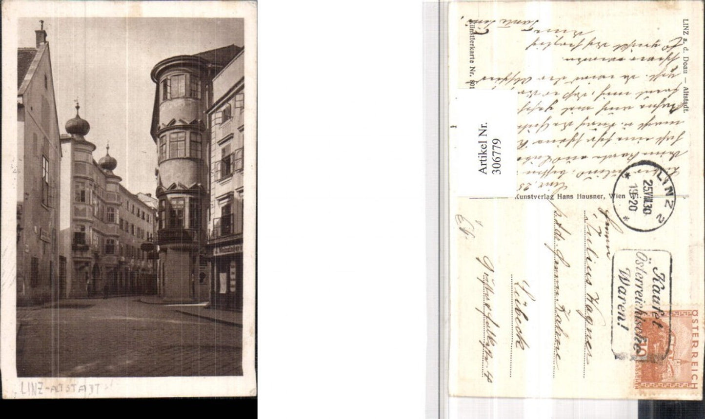 306779,Linz an d. Donau Altstadt Straßenansicht Erker pub Hans Hausner 8011/8