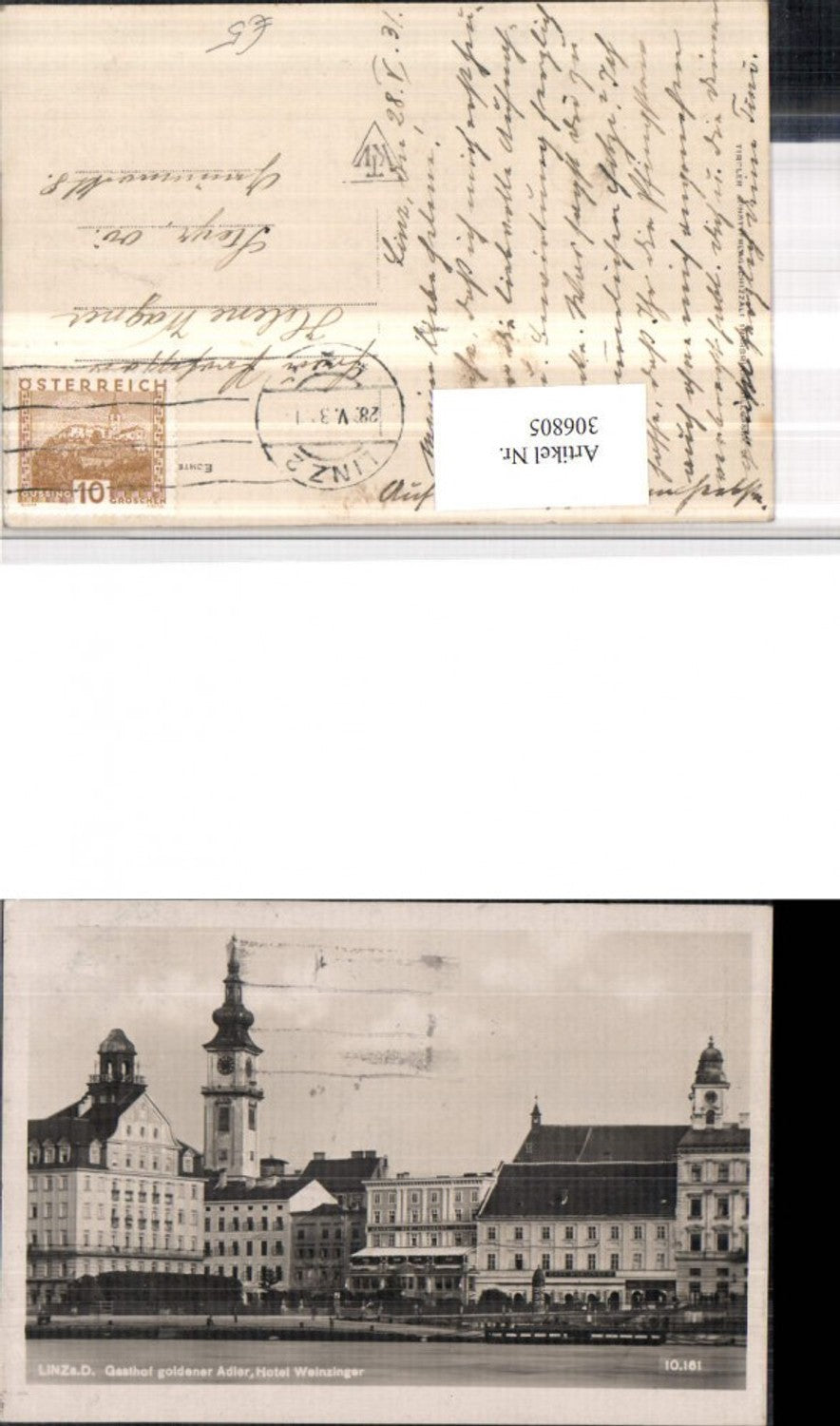 306805,Linz an d. Donau Gasthof goldener Adler u. Hotel Weinzinger Kirchenturm