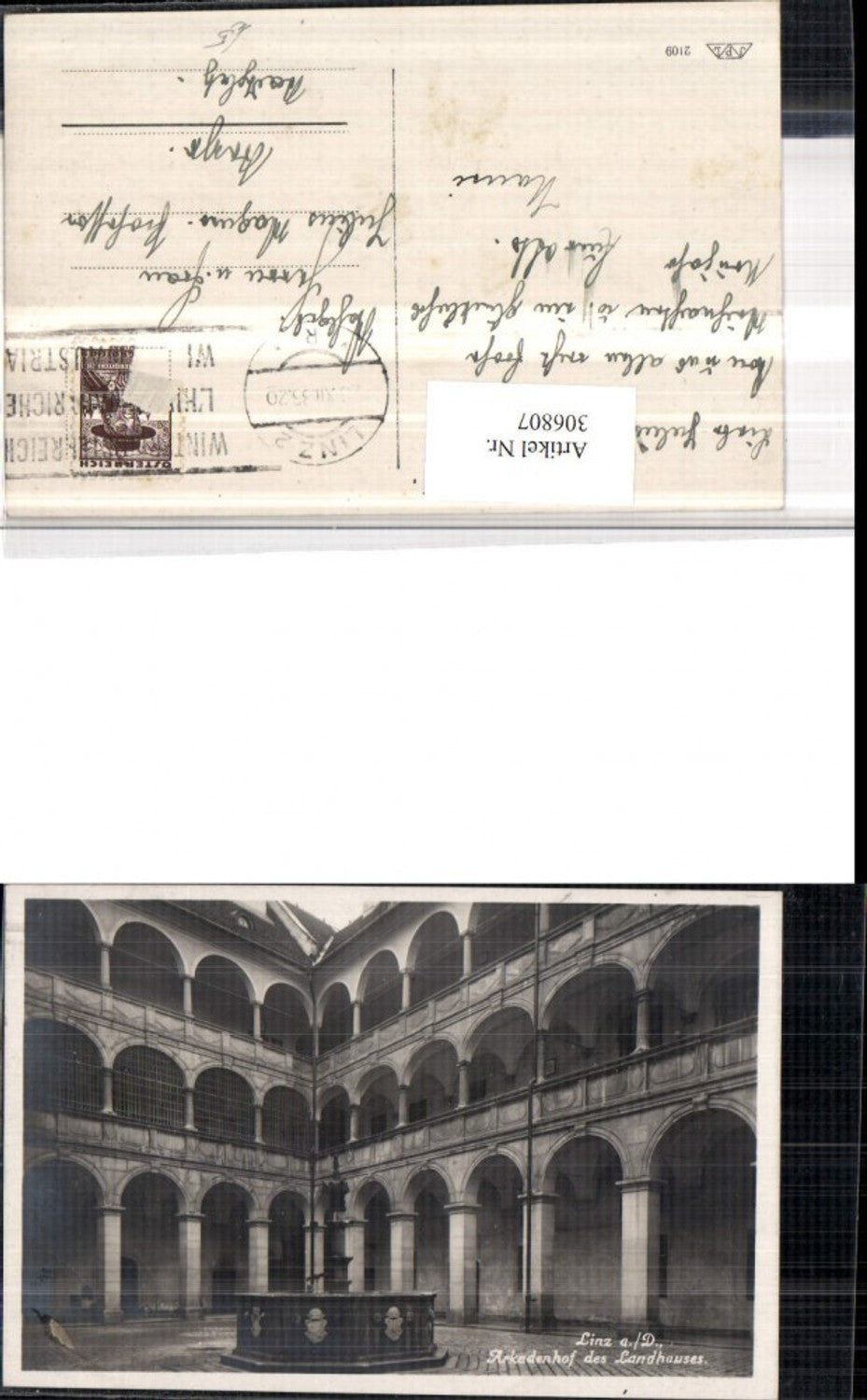 306807,Linz an d. Donau Landhaus Hof Arkaden Brunnen