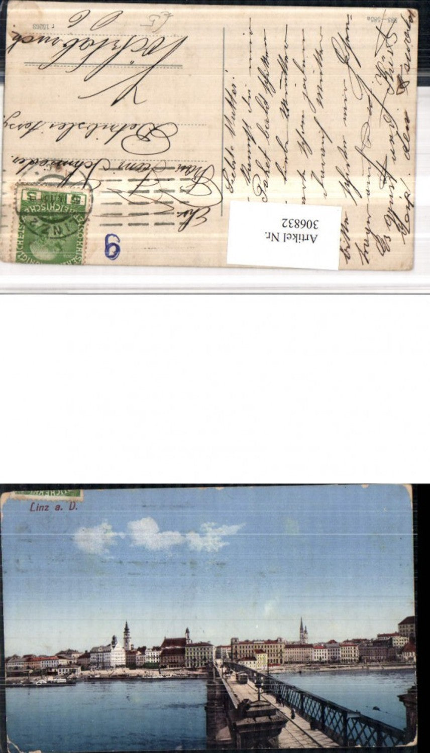 306832,Linz an d. Donau Teilansicht Brücke