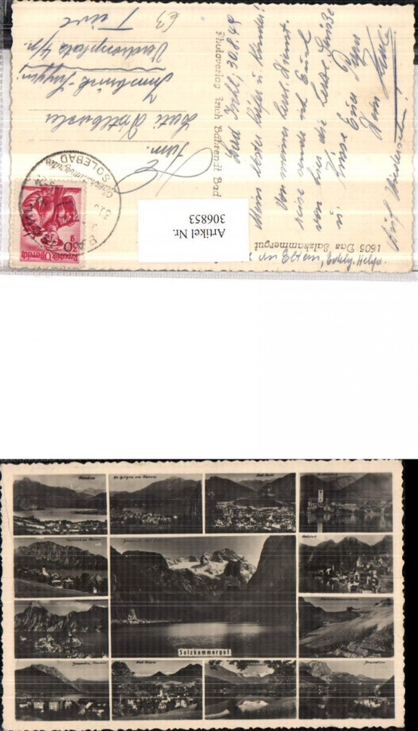 306853,Salzkammergut Bad Ischl St. Gilgen St. Wolfgang Hallstatt Gmunden Traunkirchen Mehrbildkarte