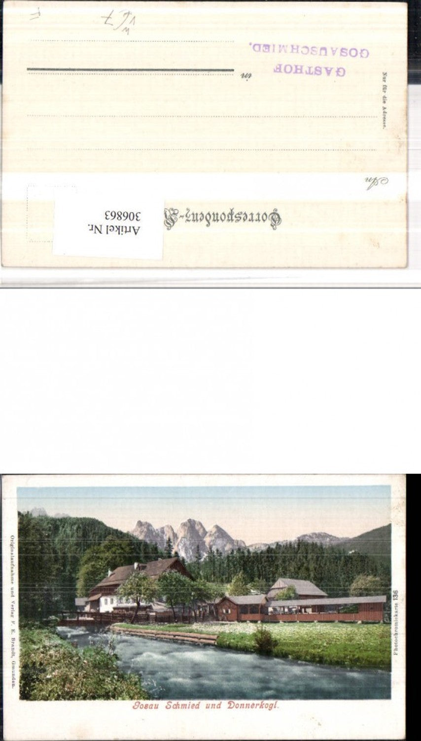 306863,Gosau Schmied u. Donnerkogel Bergkulisse pub F. E. Brandt 136