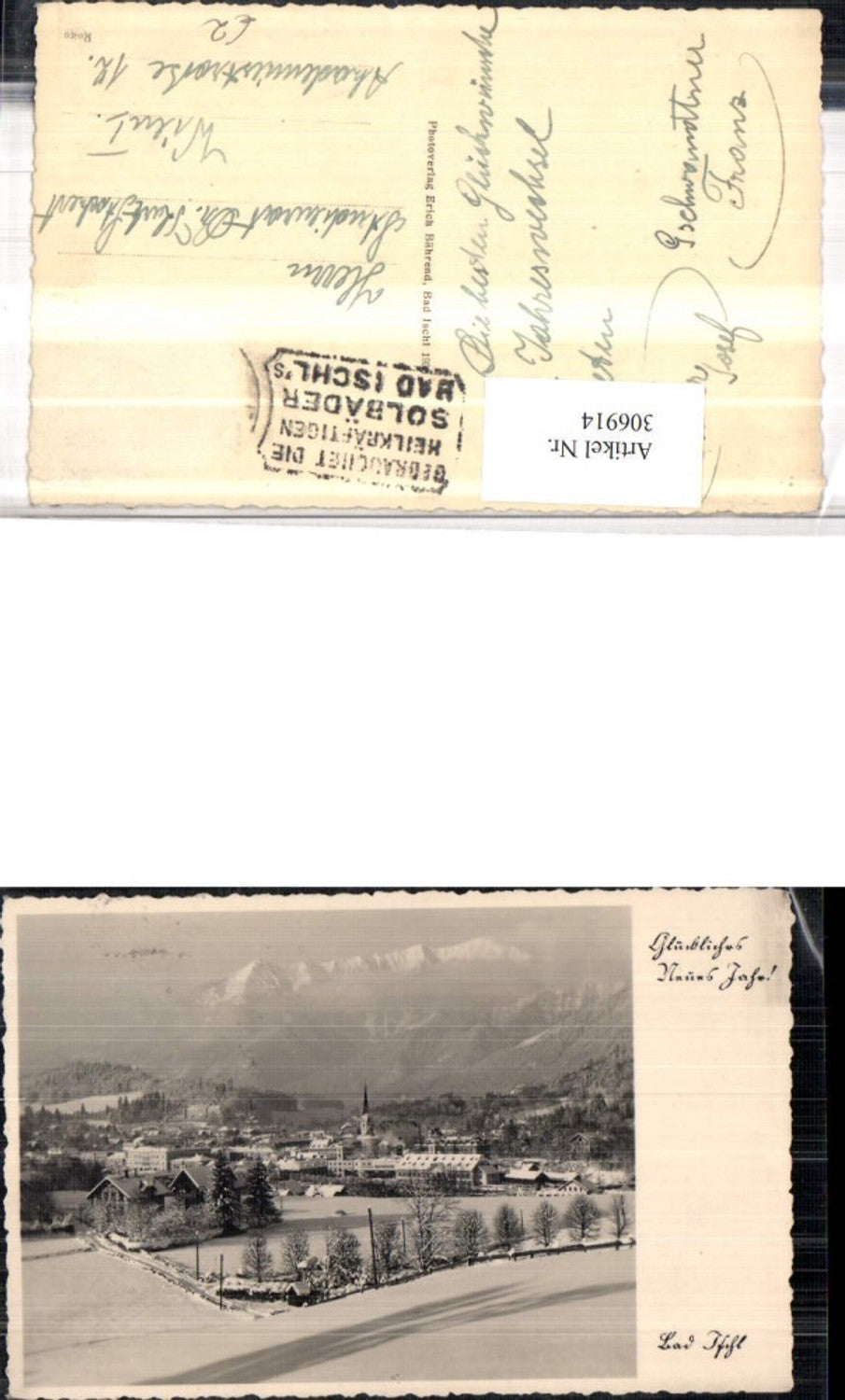 306914,Bad Ischl Totale Bergkulisse Winterbild