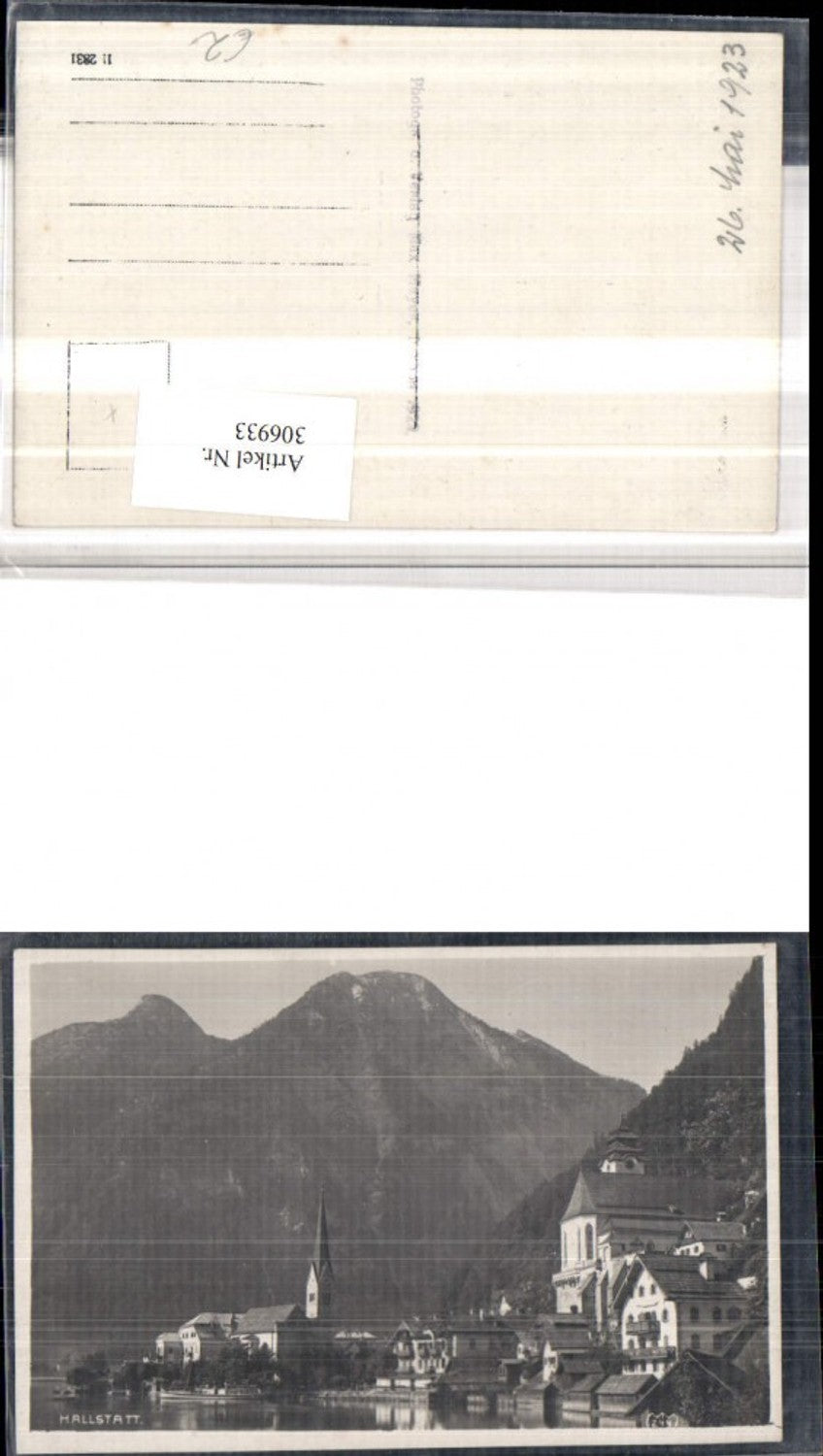 306933,Hallstatt Teilansicht Kirche Bergkulisse