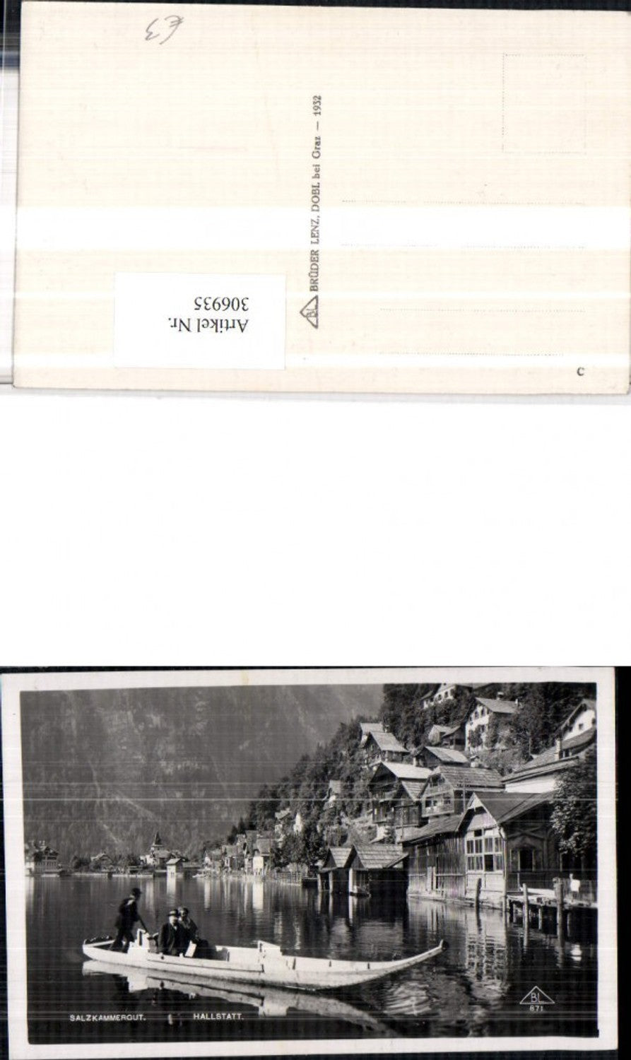 306935,Hallstatt Teilansicht Zille Boot