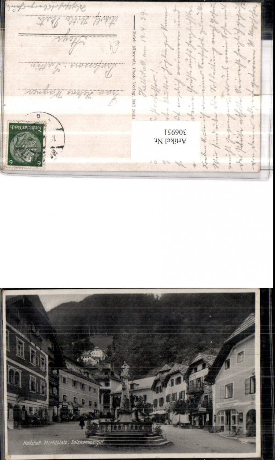 306951,Hallstatt Marktplatz Brunnen Geschäfte