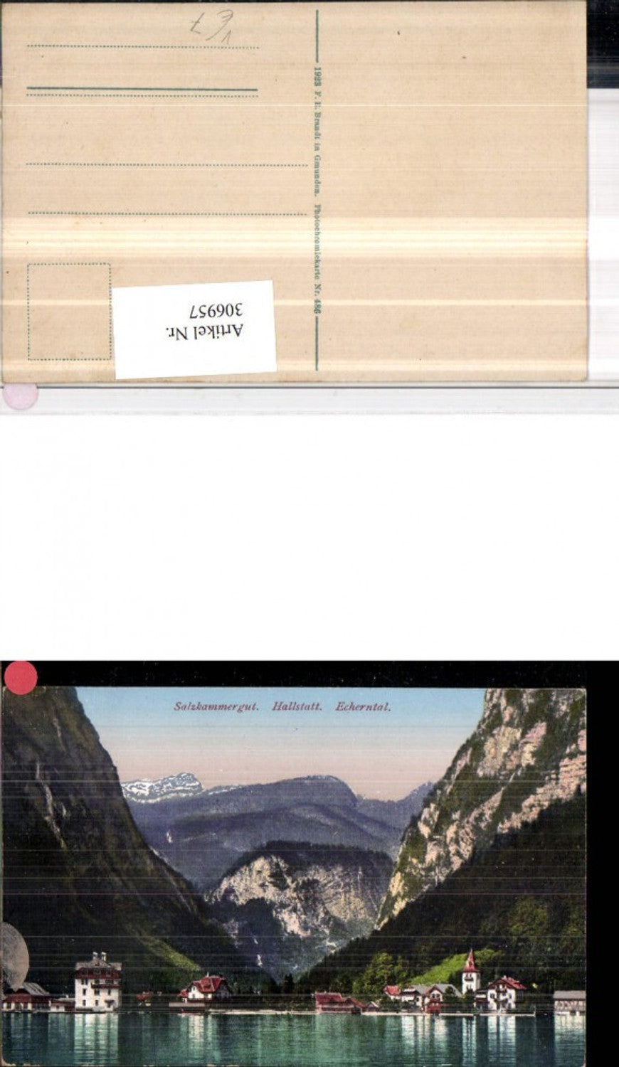 306957,Hallstatt Echerntal Teilansicht Bergkulisse pub F. E. Brandt 486