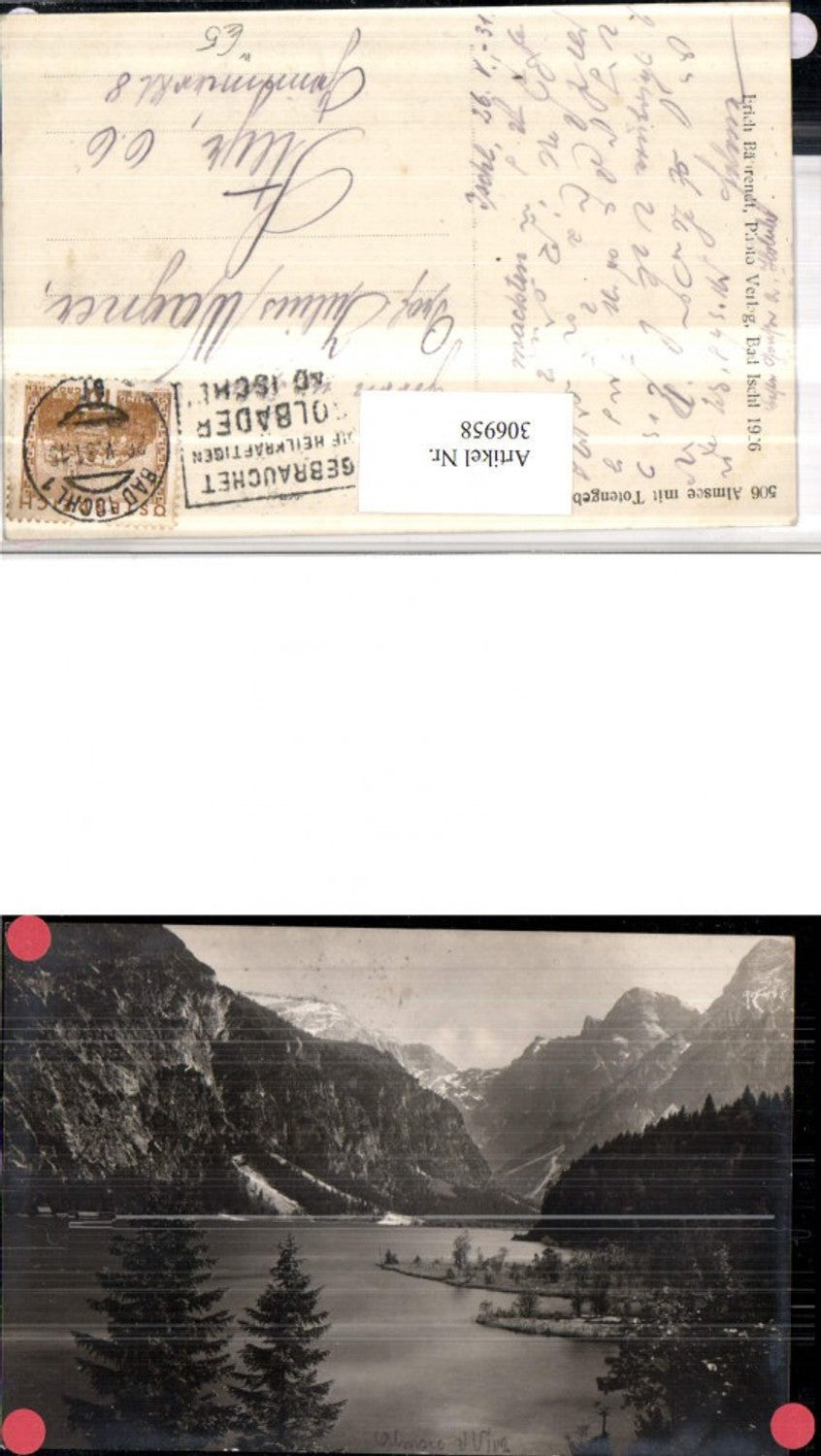 306958,Almsee See b. Grünau m. Totengebirge Bergkulisse