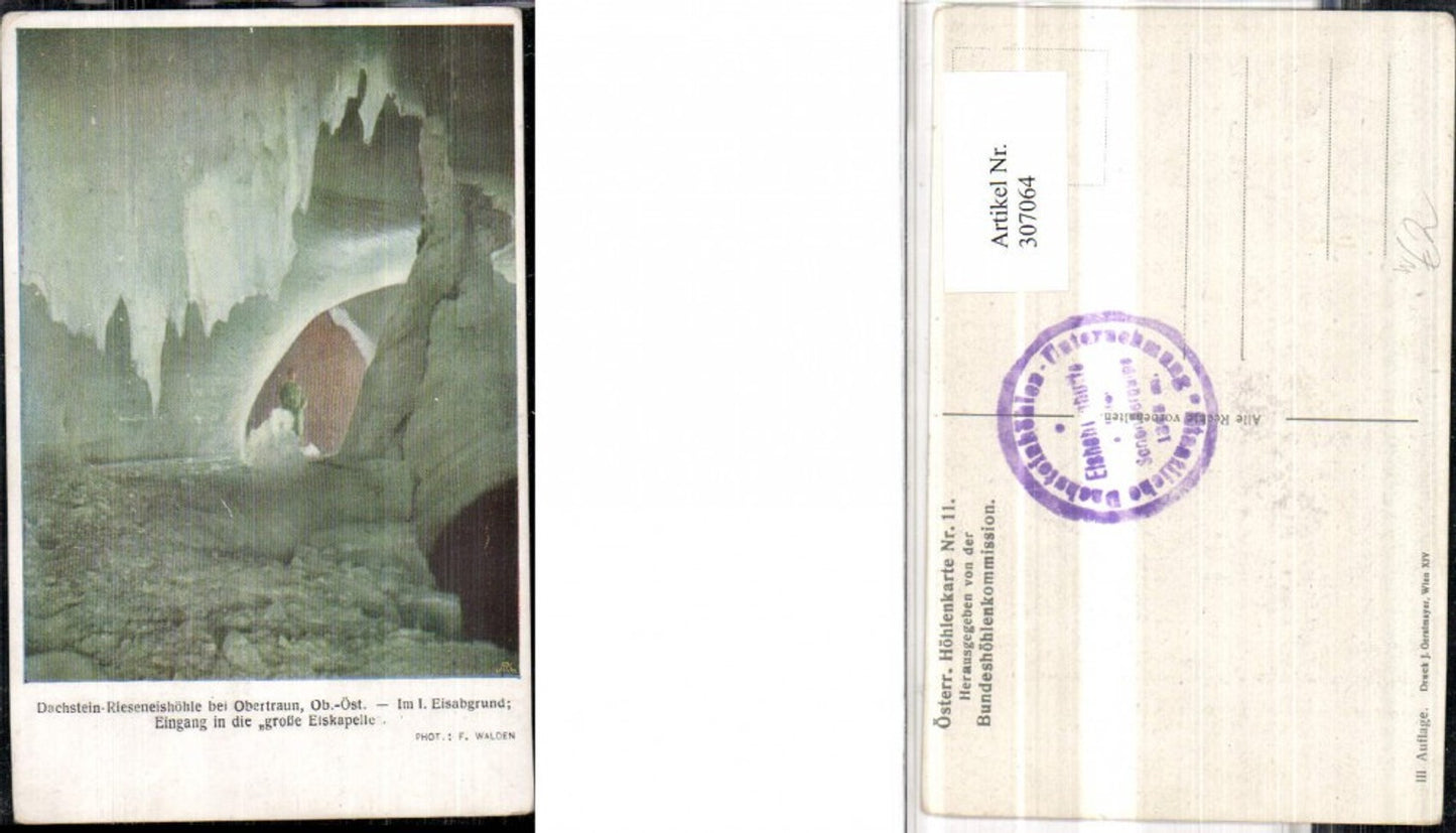 307064,Dachstein Rieseneishöhle b. Obertraun Eisabgrund Eingang in d. Große Eiskapelle