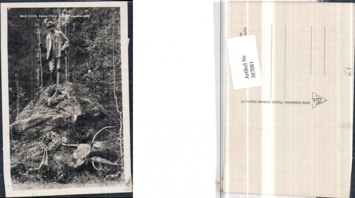 307081,Bad Ischl Kaiser Franz Josef Jagdstandbild Statue