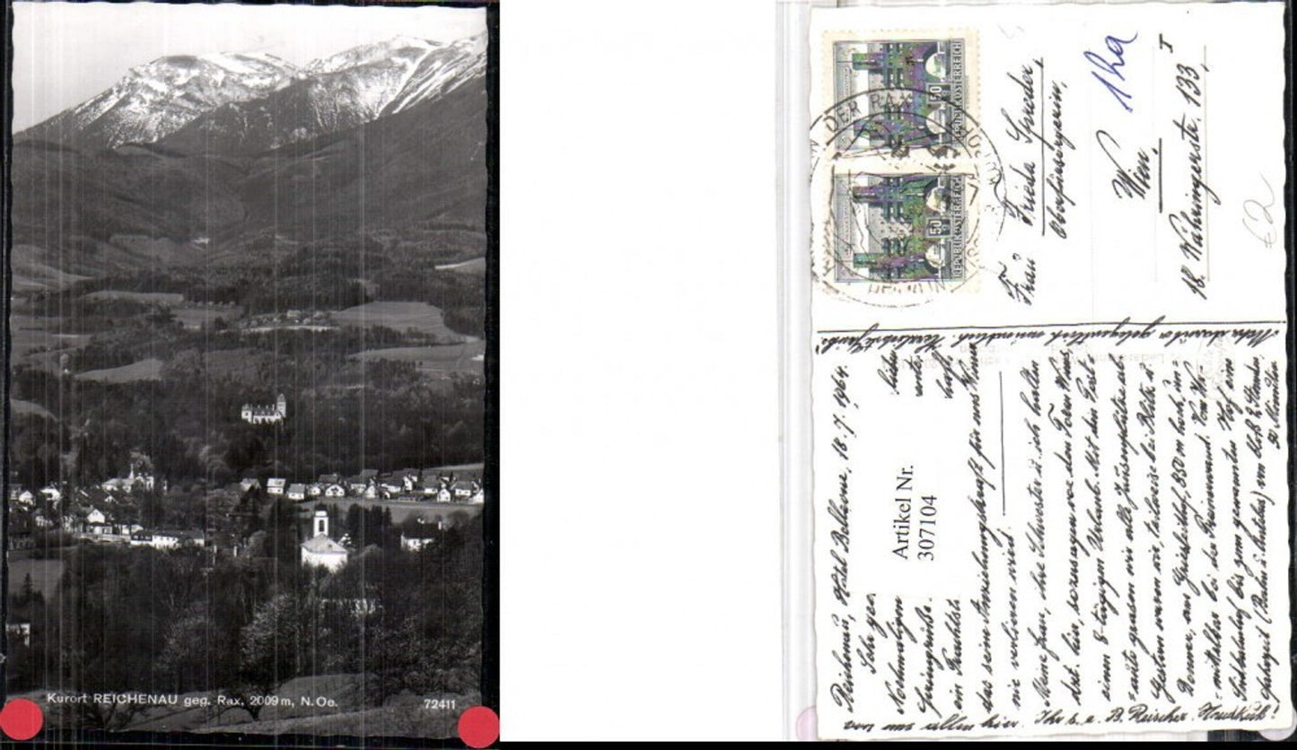307104,Reichenau Teilansicht geg. Rax Bergkulisse
