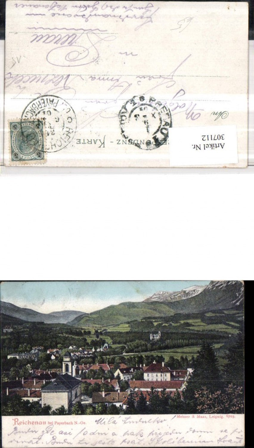 307112,Reichenau an d. Rax Teilansicht Kirche Bergkulisse