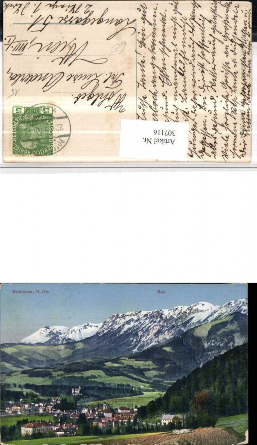 307116, Reichenau Total view with Rax mountain scenery
