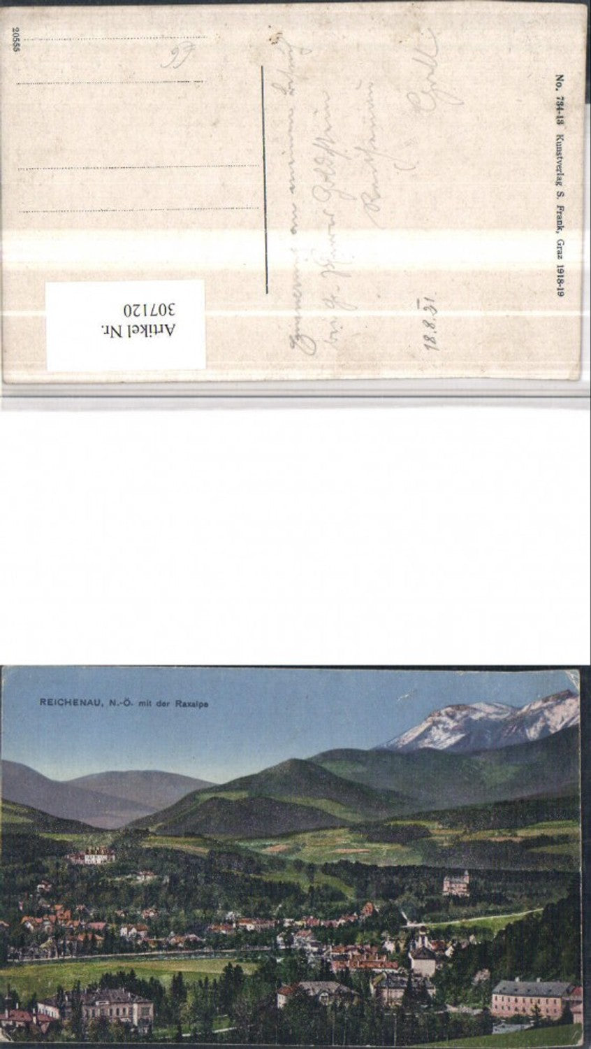 307120,Reichenau Totale m. Raxalpe Bergkulisse