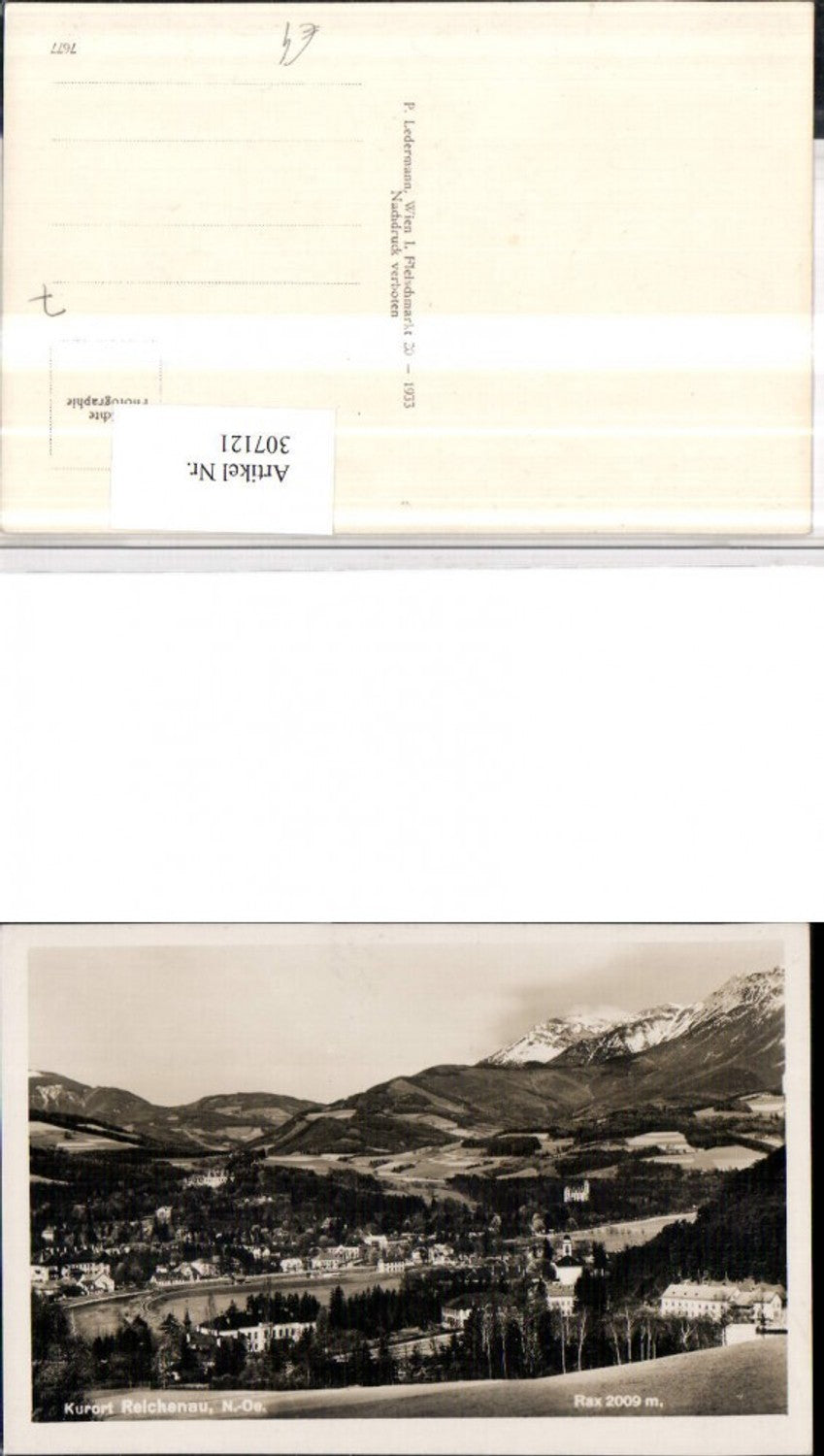 307121, Reichenau Total view with Rax mountain scenery