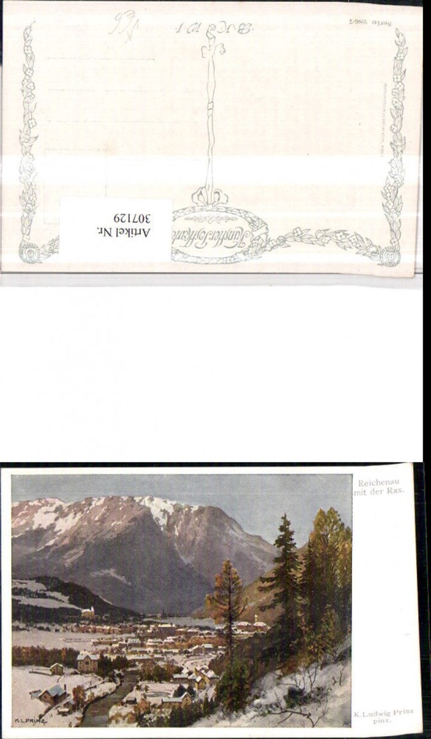 307129,Künstler AK Karl Ludwig Prinz Reichenau Totale m. Rax Bergkulisse pub B.K.W.I. 286/7