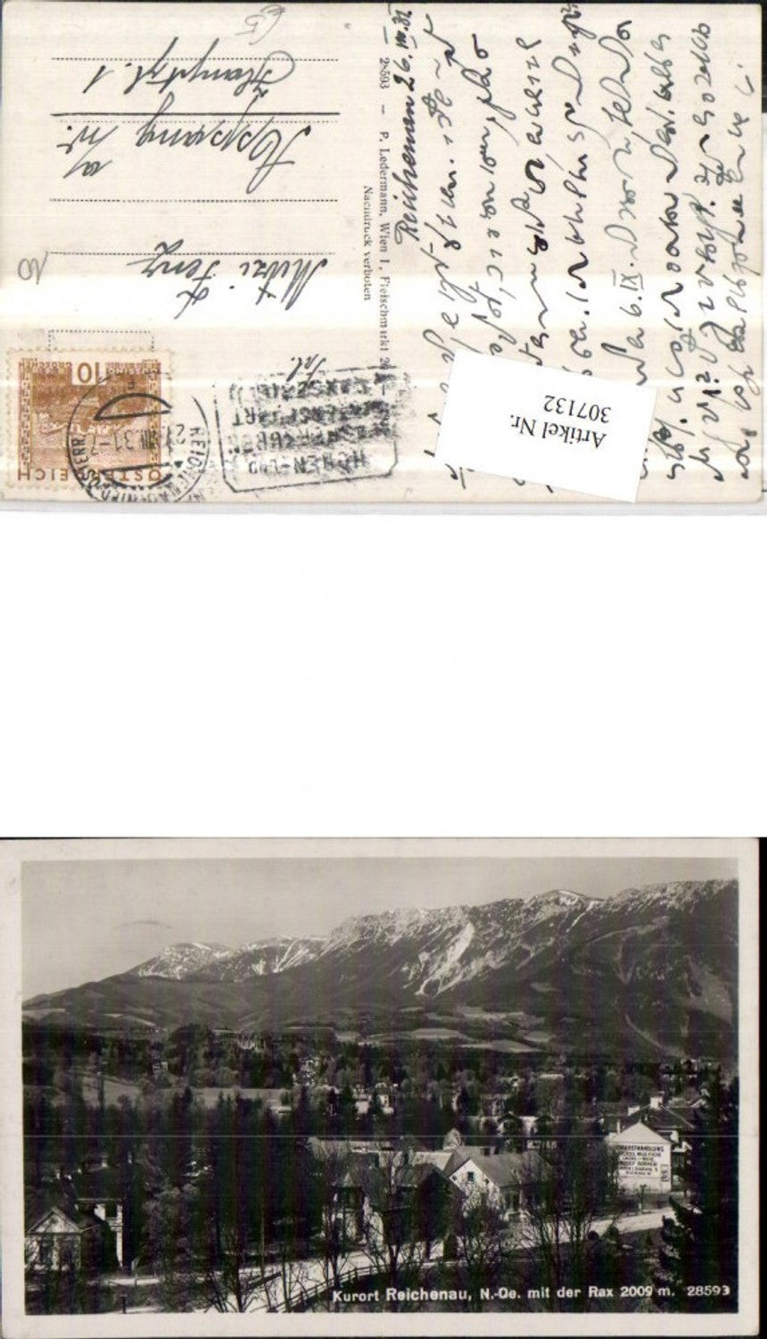 307132,Reichenau Teilansicht Feinkosthandlung m. Rax Bergkulisse