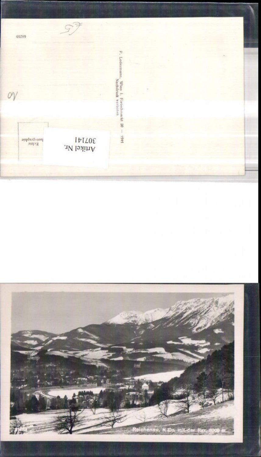 307141,Reichenau Totale m. Rax Bergkulisse Winterbild
