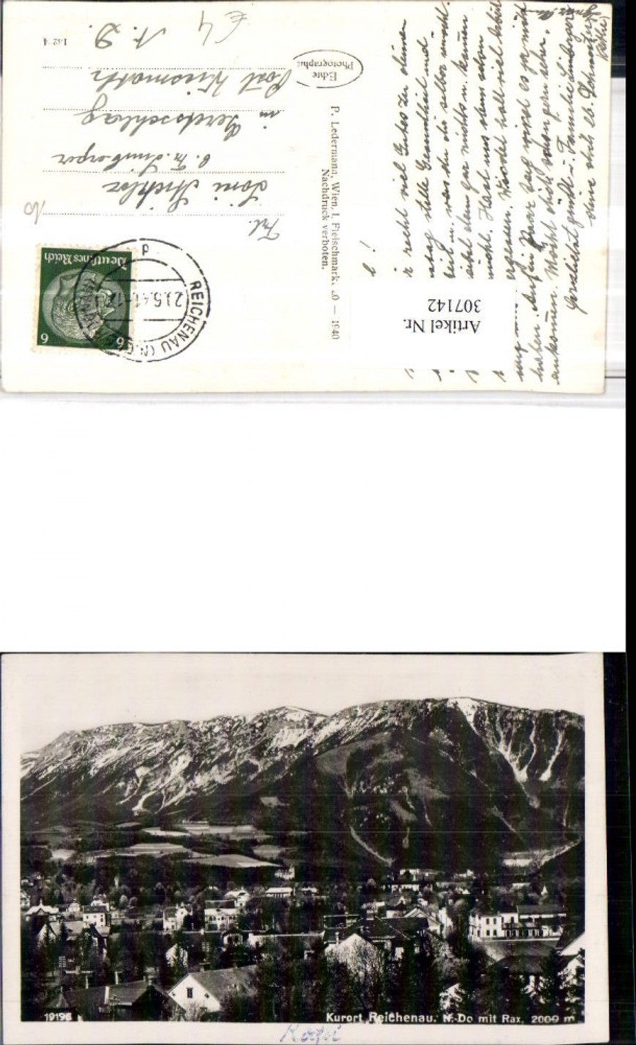 307142,Reichenau Teilansicht m. Rax Bergkulisse
