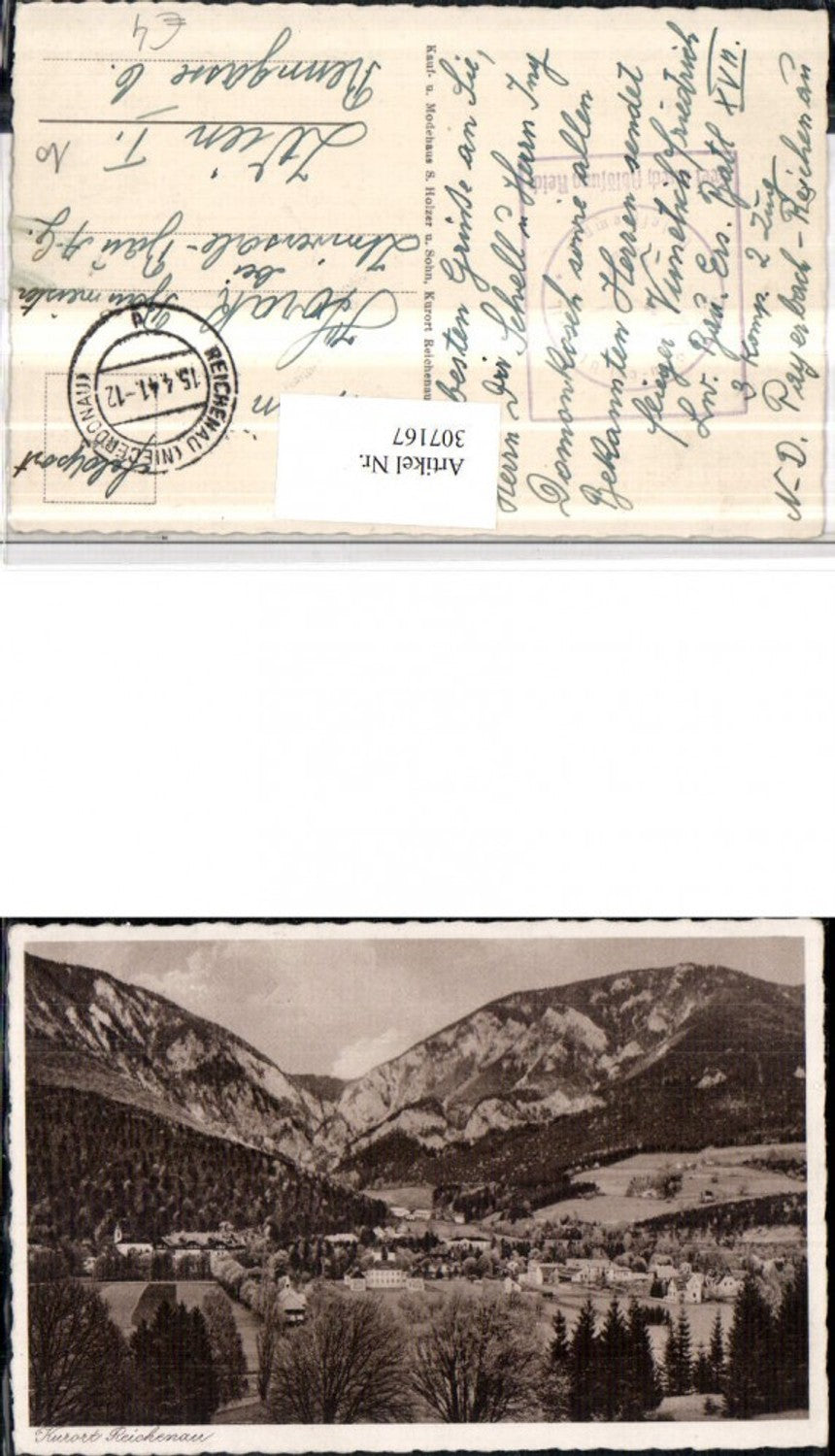 307167,Reichenau an d. Rax Teilansicht Bergkulisse