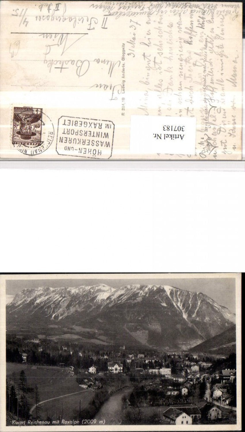 307183,Reichenau Totale m. Raxalpe Bergkulisse