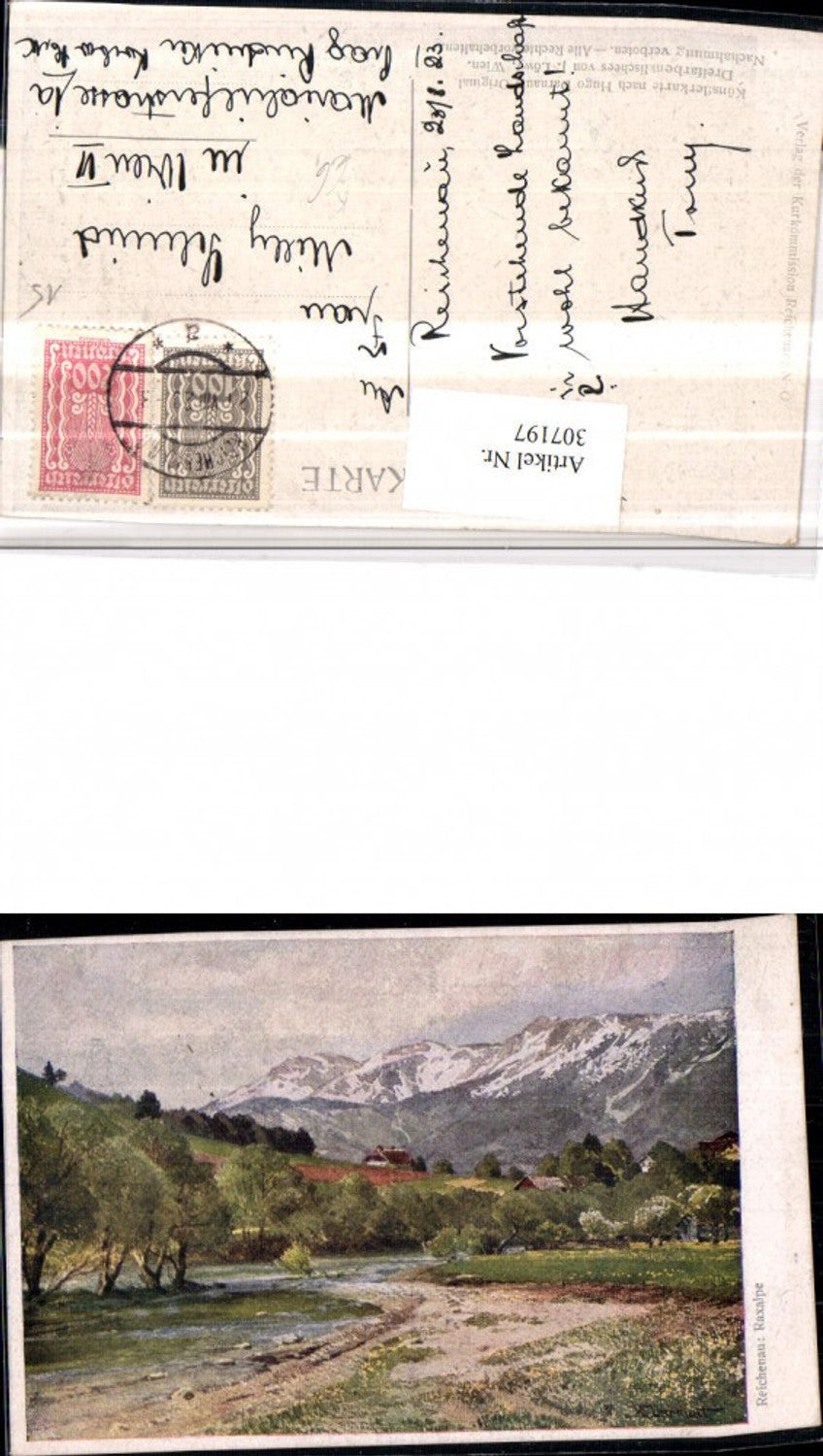 307197,Künstler AK Hugo Darnaut Reichenau Raxalpe Bergkulisse