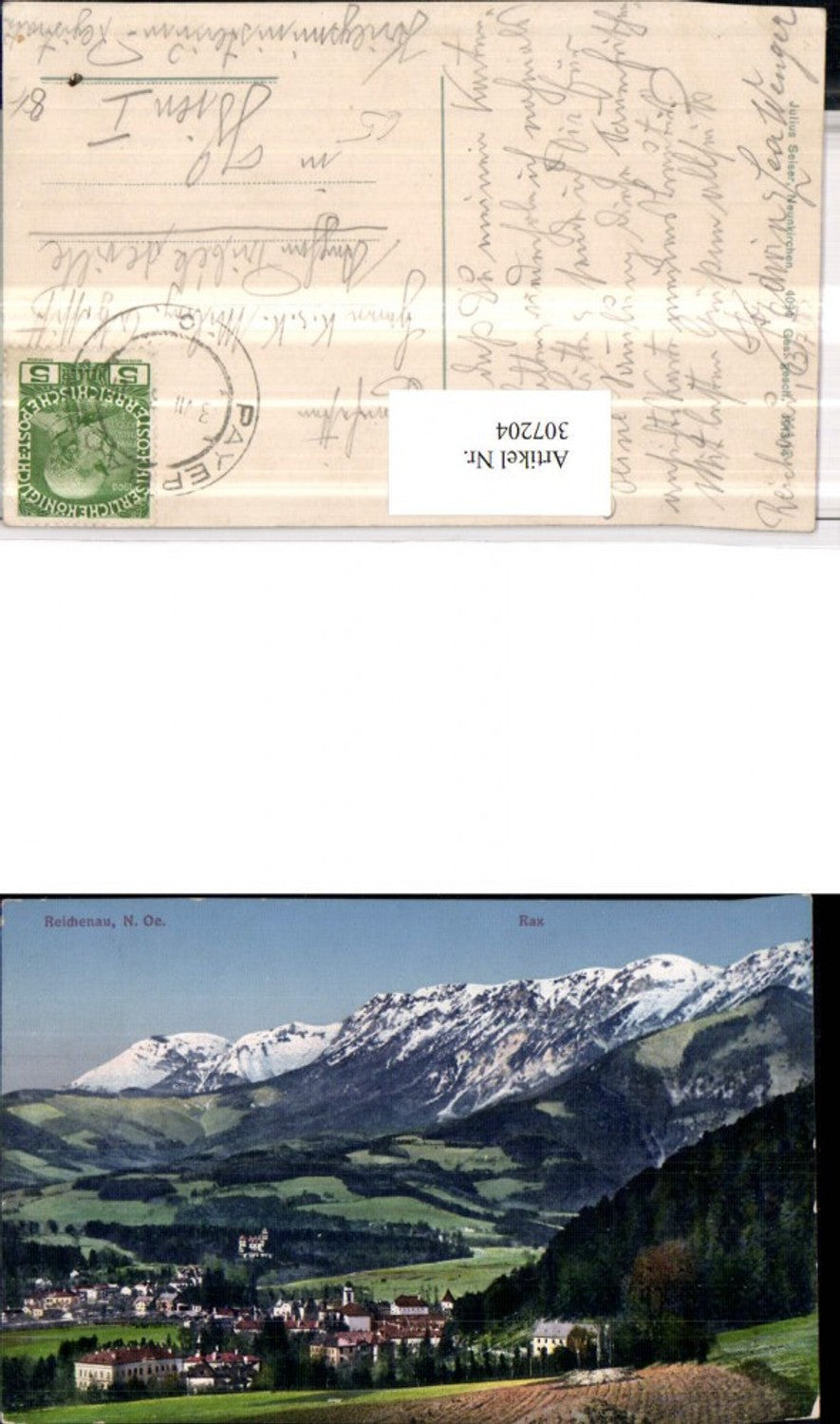 307204,Reichenau Totale m. Rax Bergkulisse