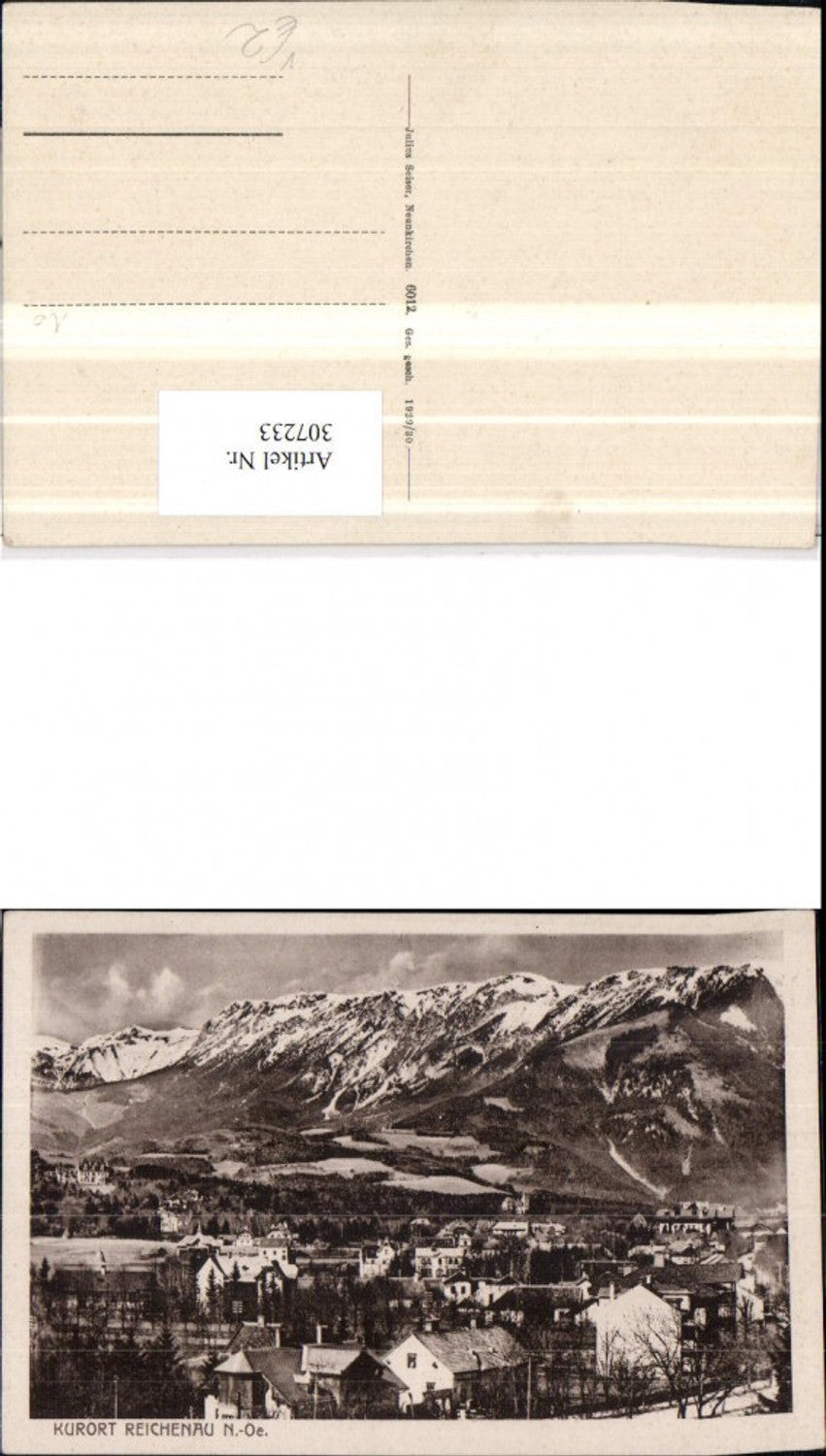 307233,Reichenau an d. Rax Teilansicht Bergkulisse pub Julius Seiser 6012