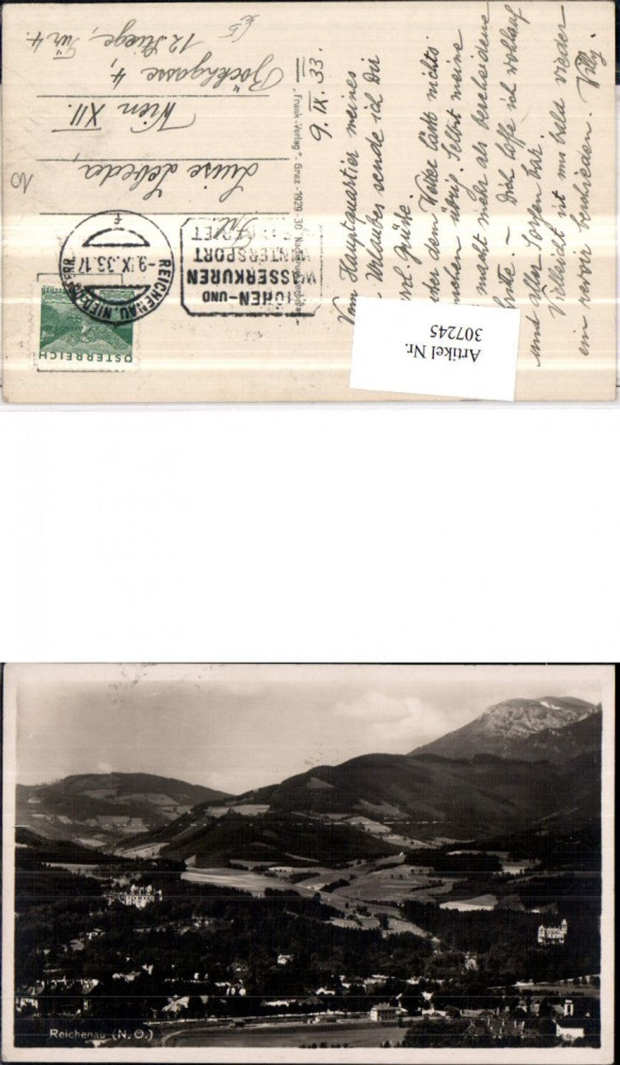 307245,Reichenau an d. Rax Totale Bergkulisse